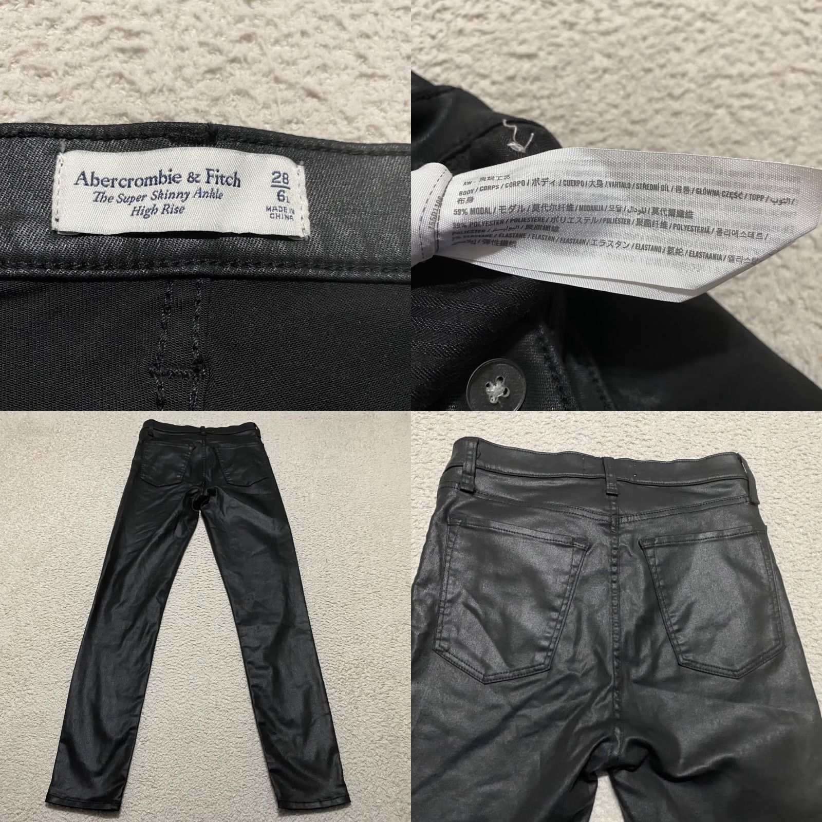 Abercrombie & Fitch Abercrombie & Fitch Womens Pants 28 Skinny High Rise Faux Leather Black Ankle Dressy Womens Size 28" / US 6 / IT 42 - 8 Thumbnail