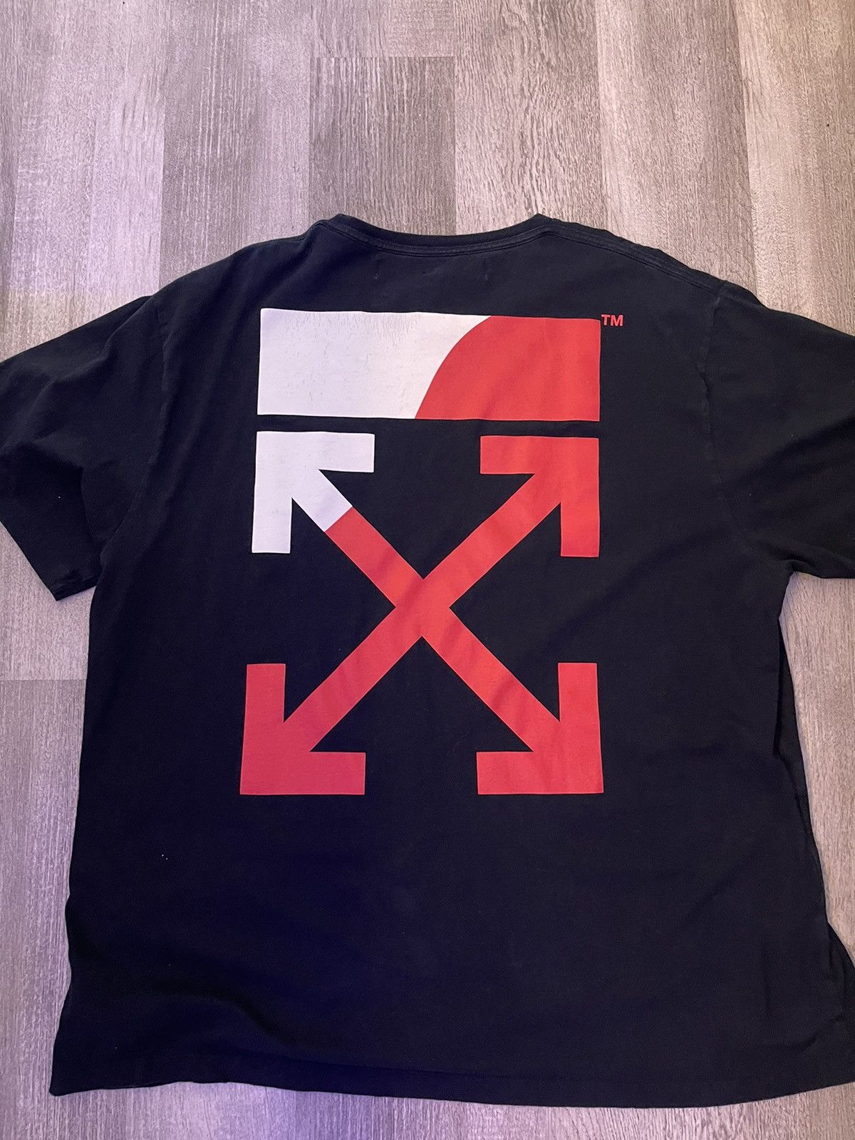 image of Off White Oversized Black Off-White T-Shirt, Men's (Size 2XL)