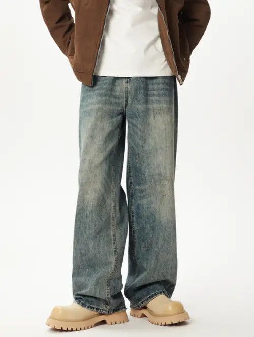 VIBE American trendy distressed street wide-leg loose men's jeans Size US 32 / EU 48 - 5 Thumbnail