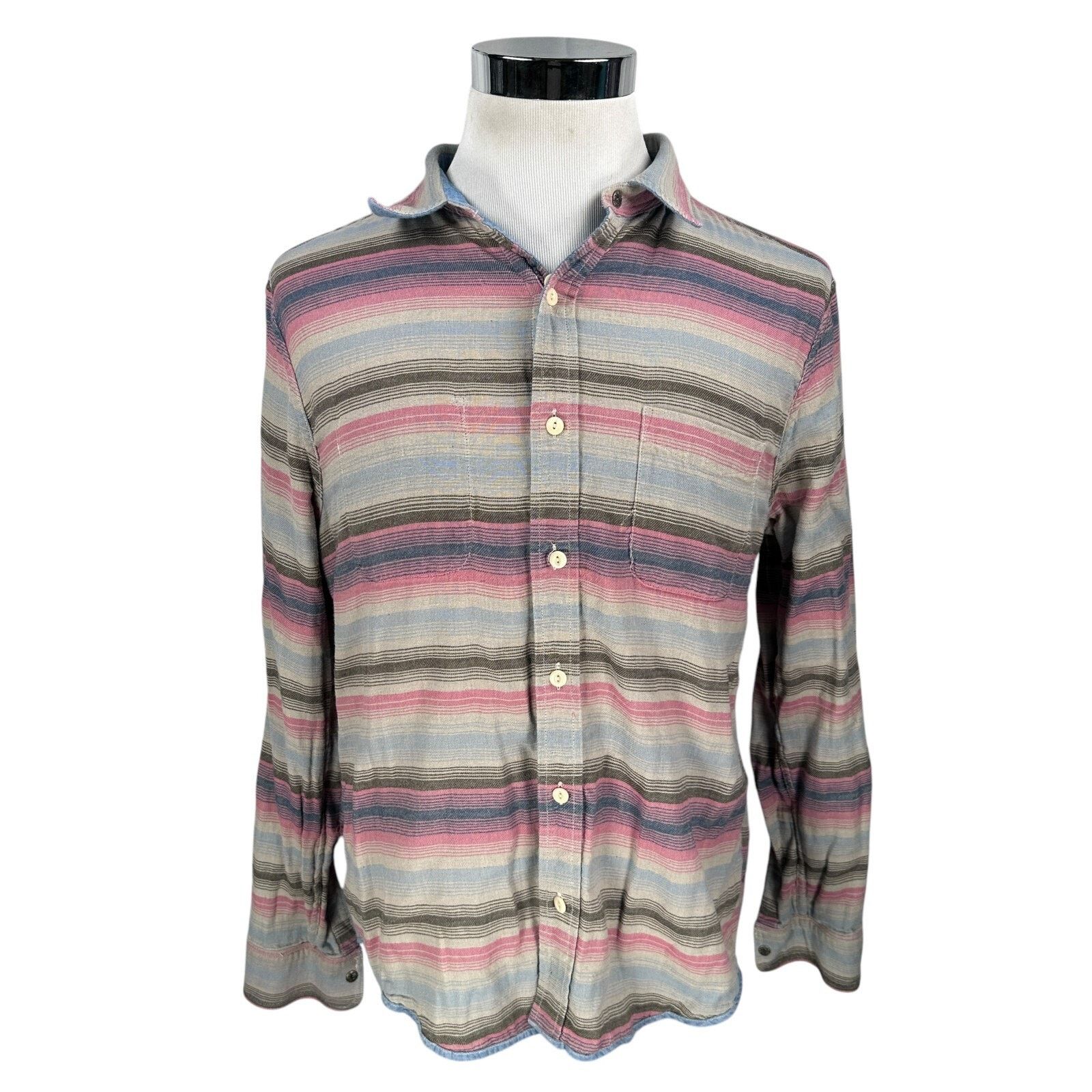 Faherty Faherty Reversible Belmar Shirt Mens L Blue Pink Long Sleeve Size US L / EU 52-54 / 3 - 5 Thumbnail