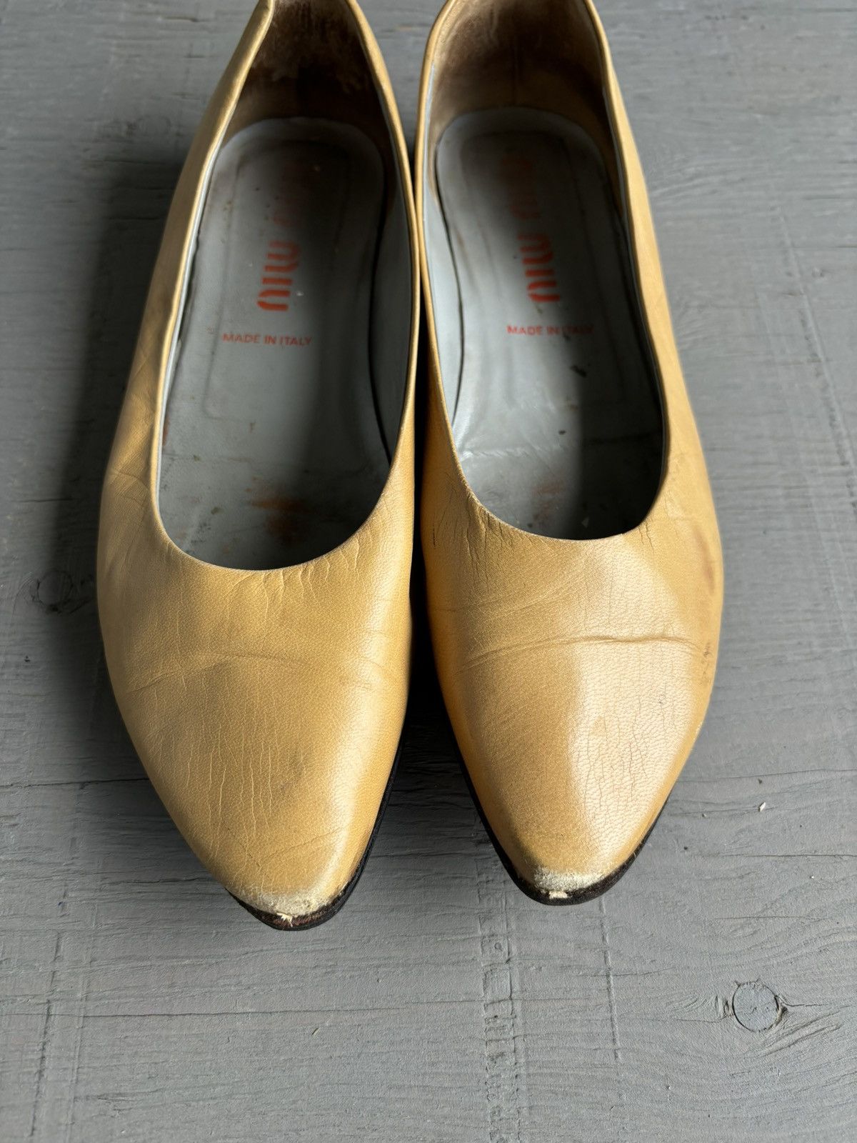 Miu Miu × Prada × Vintage Vintage Miu Miu Flats 90s Leather Slip On Loafer Prada Point Size US 10 / IT 40 - 5 Thumbnail