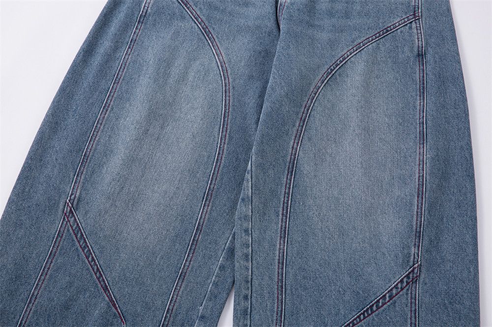Japanese Brand × Jean Stitched wide-leg washed distressed loose scimitar jeans Size US 32 / EU 48 - 4 Thumbnail