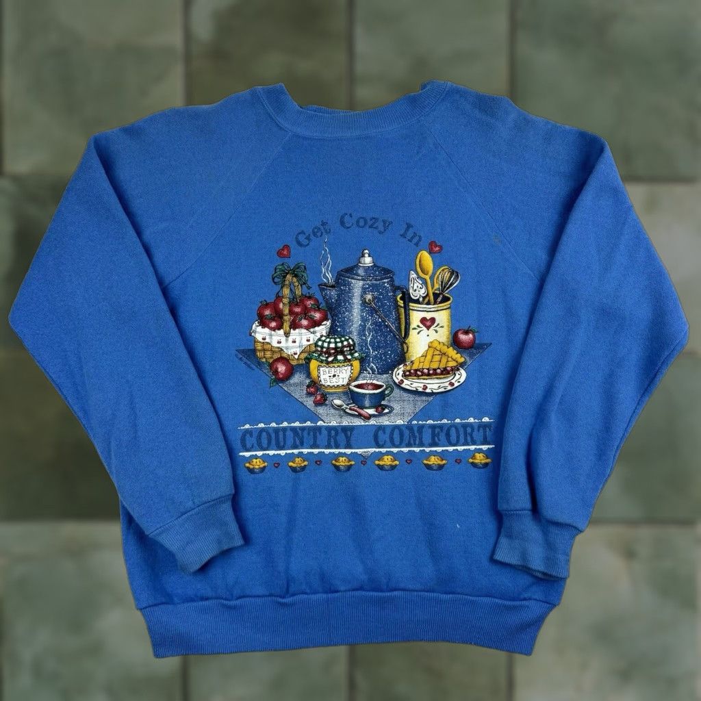 Hanes VINTAGE Hanes Sweatshirt Women S Blue 90s Country Crewneck Pullover Womens Size S / US 4 / IT 40 - 1 Thumbnail