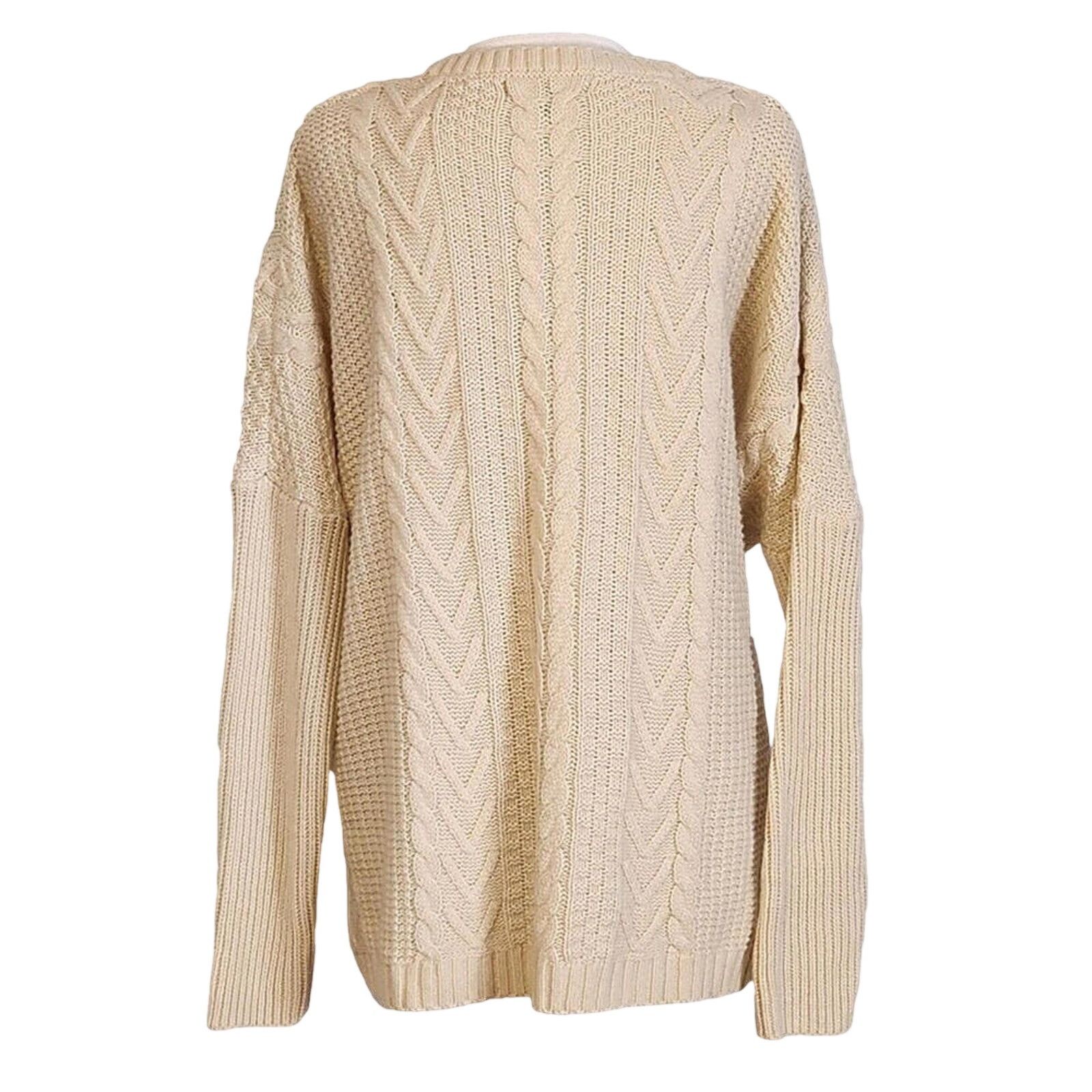 Other JOSEPH A Cream Boxy Cable & Rib Knit Pullover Sweater - XL Size XL / US 12-14 / IT 48-50 - 4 Thumbnail