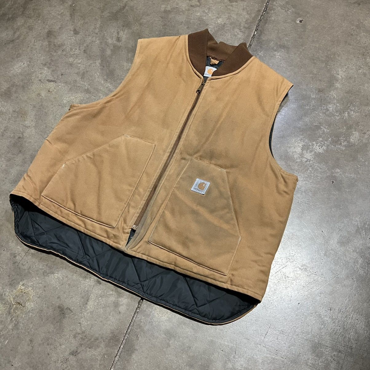 Carhartt Vintage Carhartt Vest Jacket Workwear Faded VQ186 USA Brown Size US XXL / EU 58 / 5 - 2 Thumbnail