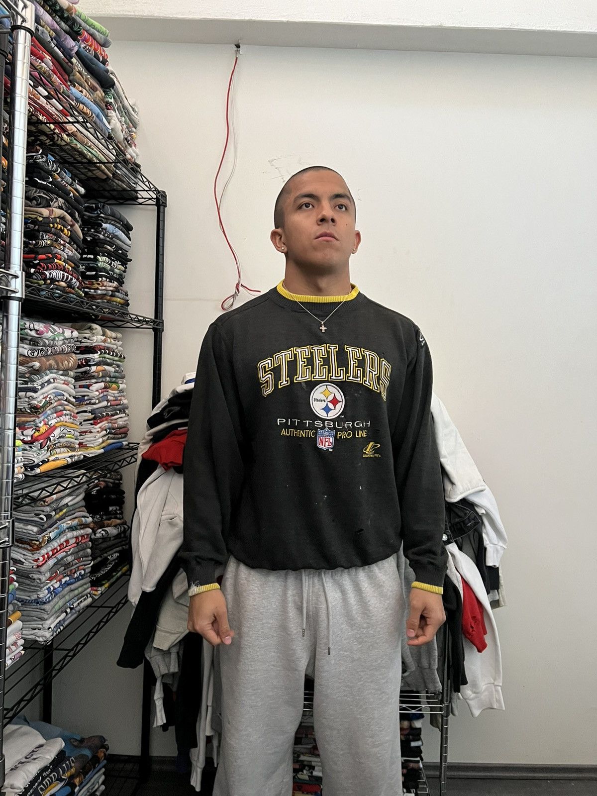 Pro Line 90s Team NFL Pittsburgh Steelers Logo Athletic Crewneck Size US L / EU 52-54 / 3 - 3 Thumbnail