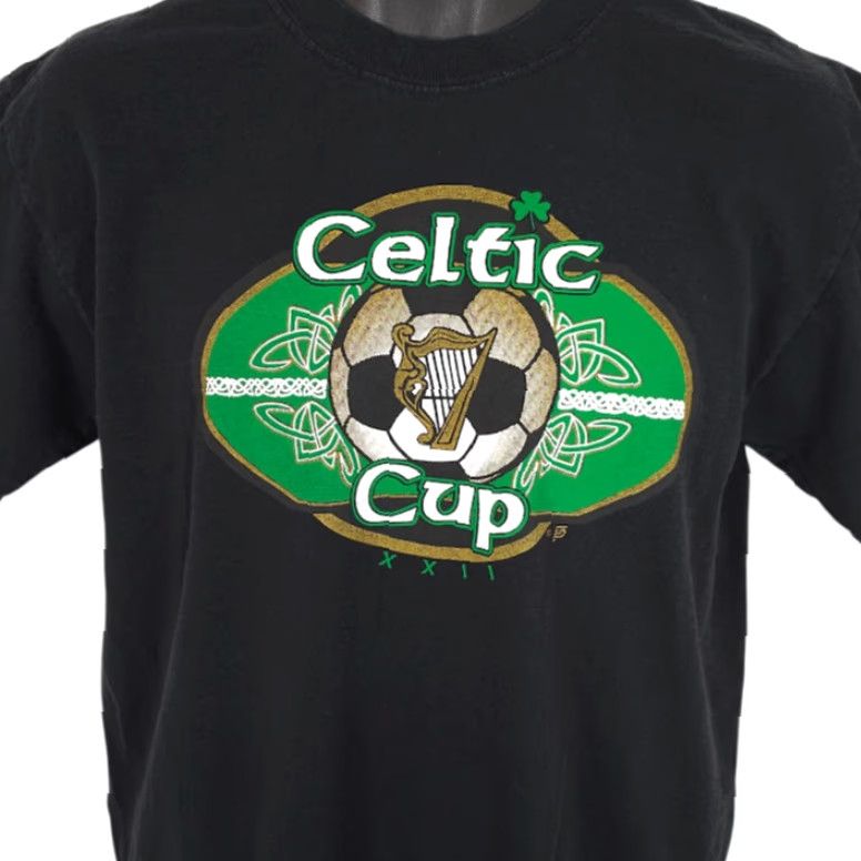 Gildan VINTAGE Celtic Cup T Shirt Mens Size Medium Black Y2K Soccer Tournament Size US M / EU 48-50 / 2 - 2 Thumbnail