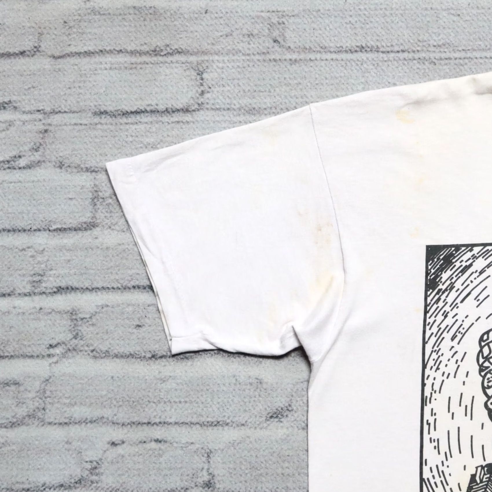Fruit Of The Loom Vintage Talking Heads David Byrne Tour Shirt XL White Mens T-Shirt 90s Rare Vintage Shirt Size US XL / EU 56 / 4 - 4 Thumbnail