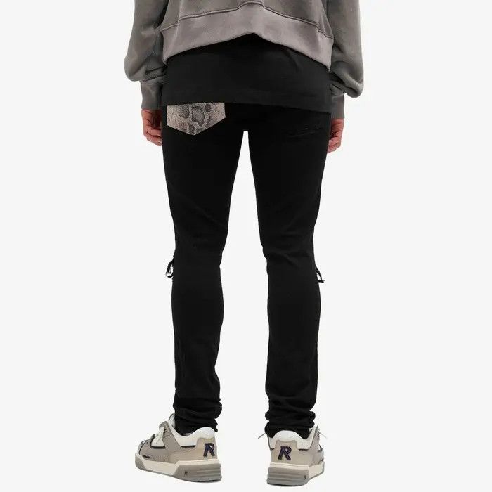 Amiri o1orln0326 Snake MX1 Jeans in Black Size US 38 / EU 54 - 4 Thumbnail