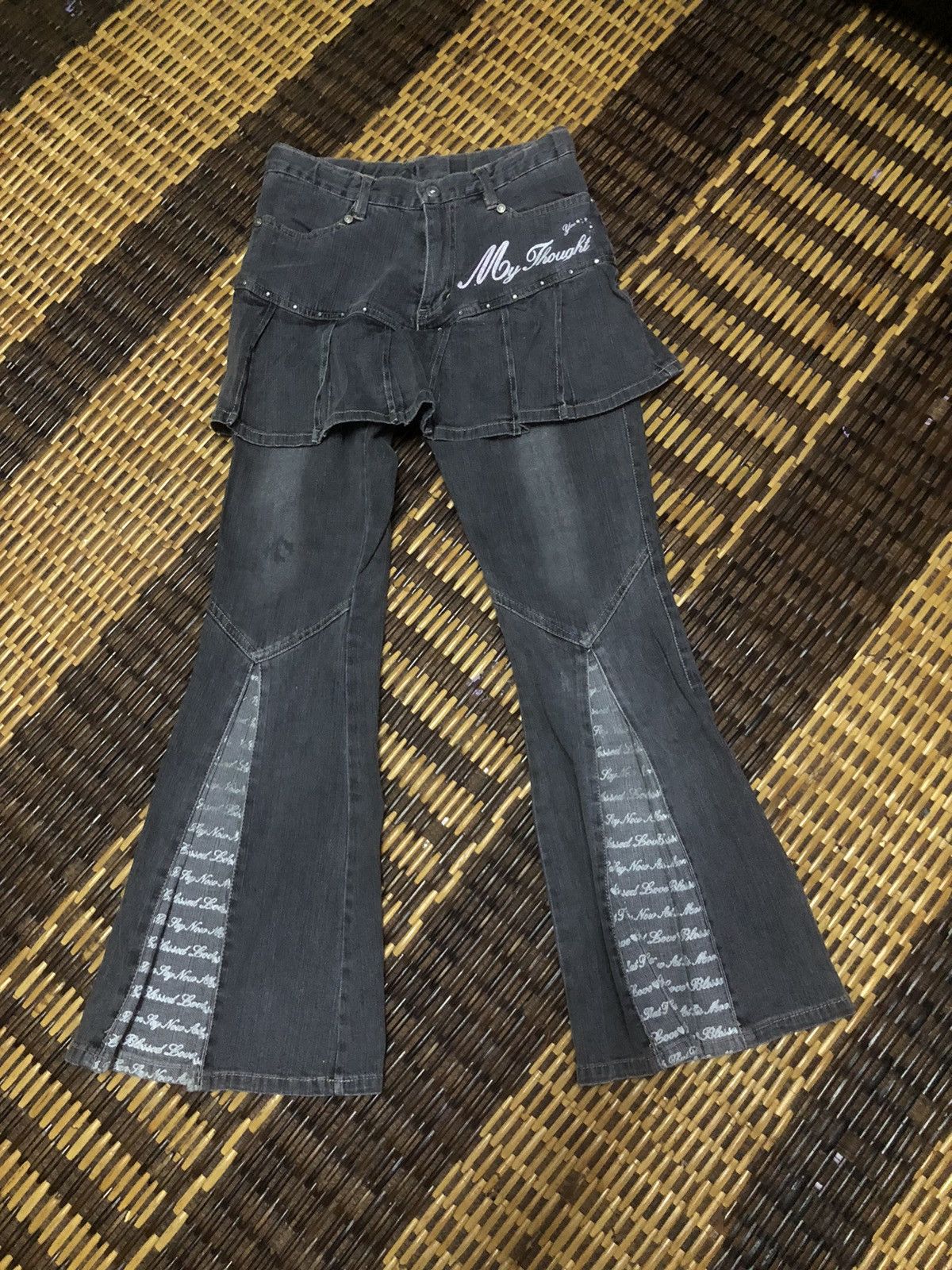 Hysteric Glamour × If Six Was Nine Vintage Denim Skirt Pant Flared Punk Style Size 27" / US 4 / IT 40 - 1 Thumbnail