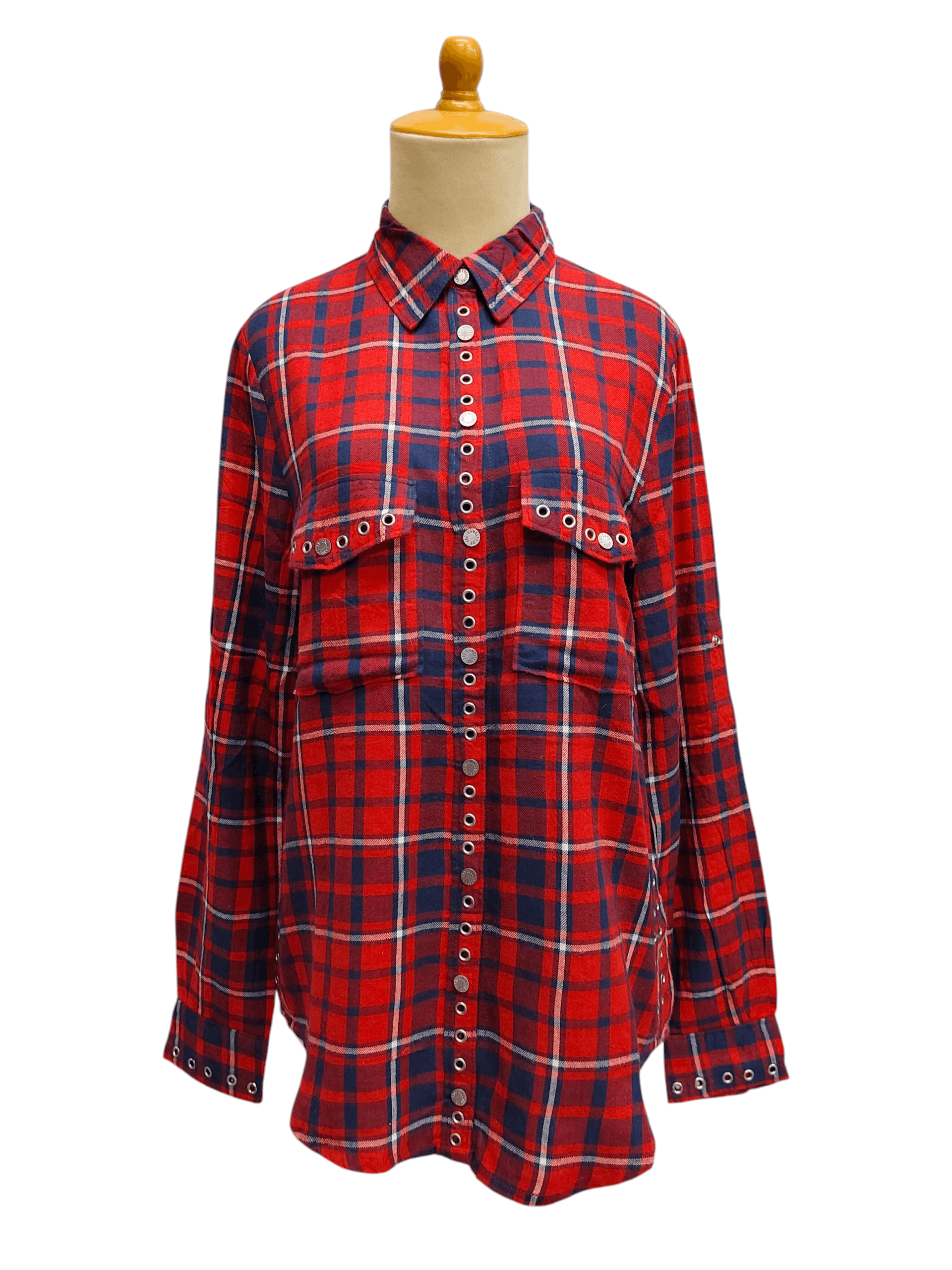 Zadig & Voltaire Zadig & Voltaire❤️‍🔥Punk Rock Grommet Hardware Flanel Shirt Size M / US 6-8 / IT 42-44 - 1 Thumbnail
