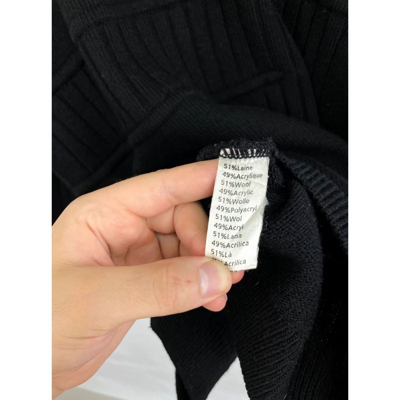 Lacoste VINTAGE Lacoste Sweater Mens XL Wool 90s Black Pullover Asymmetrical France 64 cm Chest 66 cm Length 63 cm Shoulders 52 cm Sleeve Length Size US XL / EU 56 / 4 - 7 Thumbnail