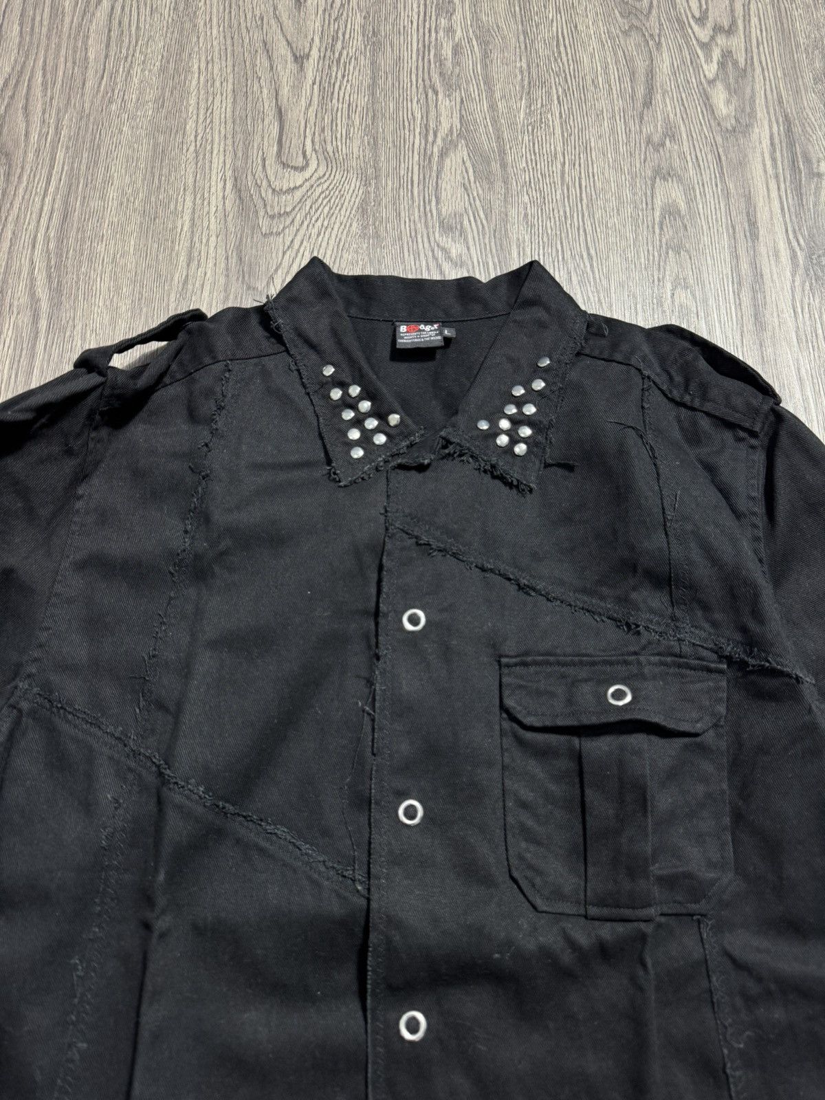 Japanese Brand Budger Punk Patchwork Shirt Button Size US L / EU 52-54 / 3 - 2 Thumbnail