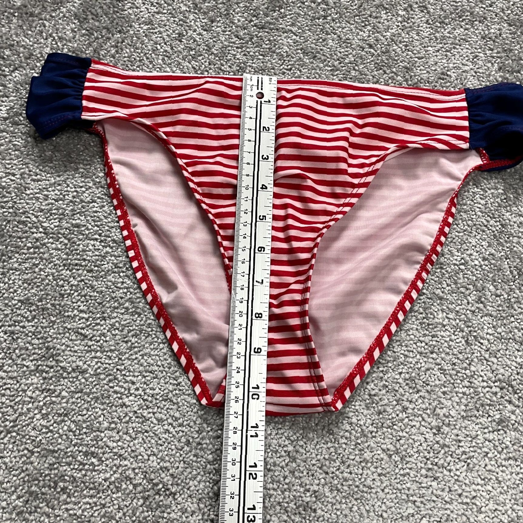 Vintage Bobbie Brooks Bikini Bottom Womens 1XL Red White Striped Mid Rise Summer Beach Size 40" / US 18 - 5 Thumbnail