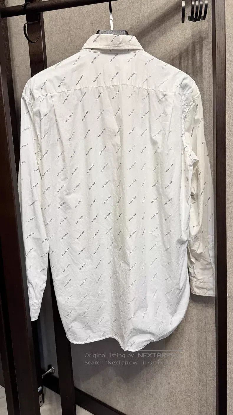 Balenciaga Balenciaga size 39 White Full Print Logo Shirt Size US XS / EU 42 / 0 - 2 Thumbnail