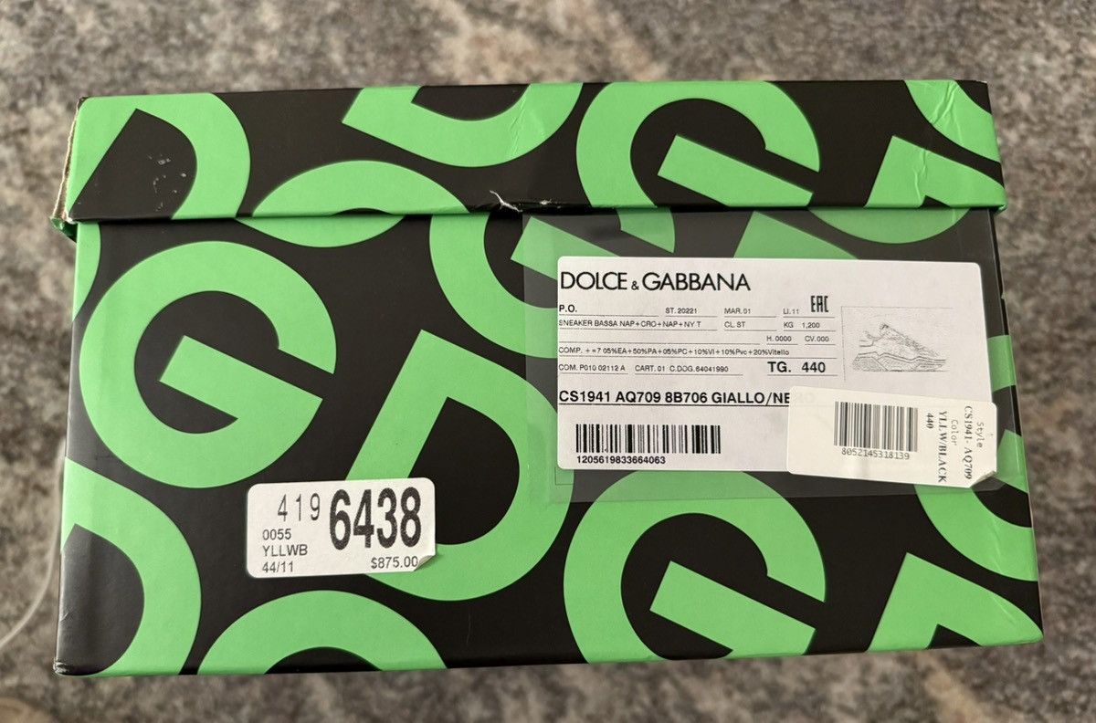 Dolce & Gabbana Dolce & Gabbana Daymaster “Yellow Black” Sneakers – Size 44 Size US 11 / EU 44 - 1 Thumbnail