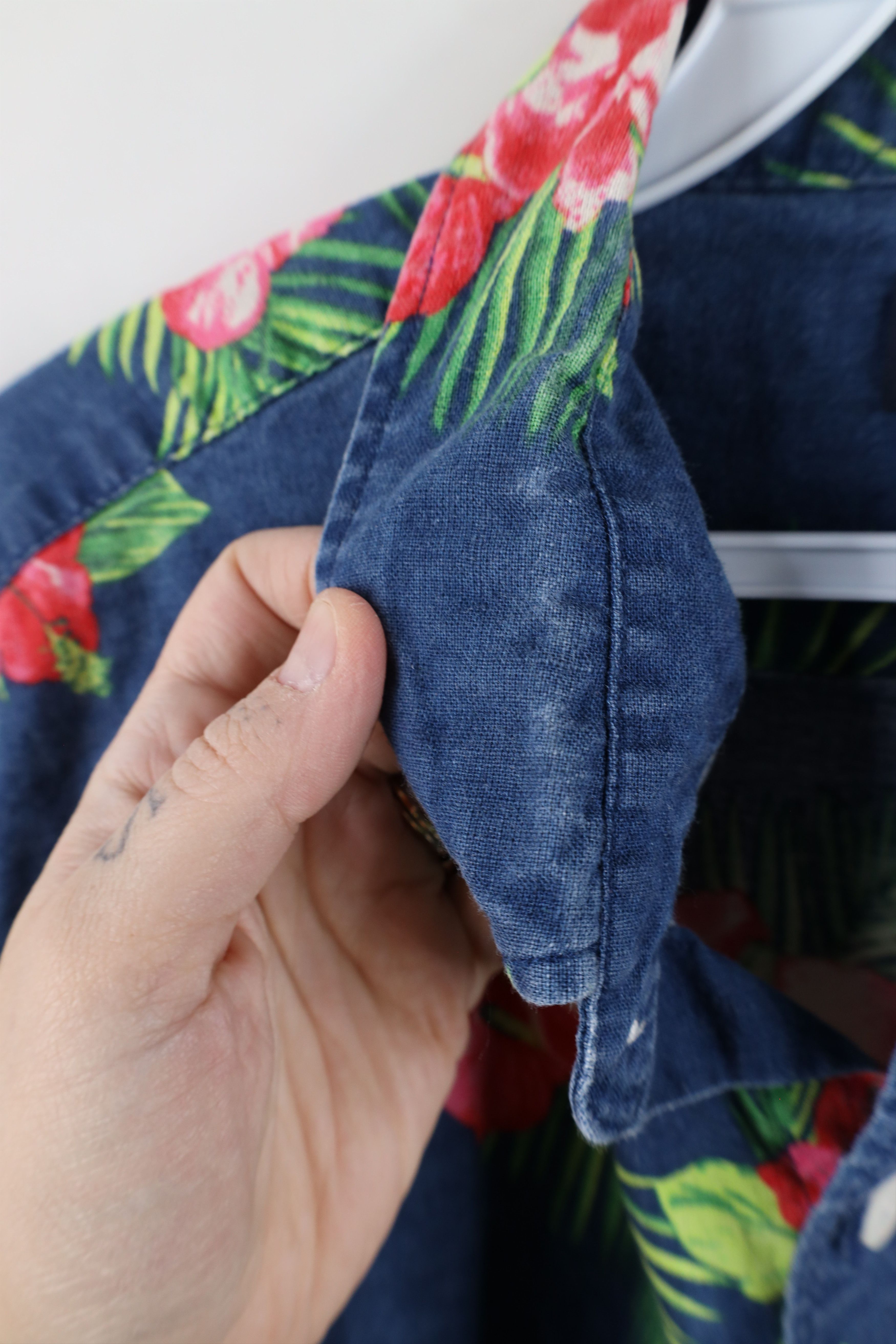 J.Crew × Vintage J Crew Faded Linen Blend Flower Hawaiian Button Down Shirt Size US L / EU 52-54 / 3 - 5 Thumbnail