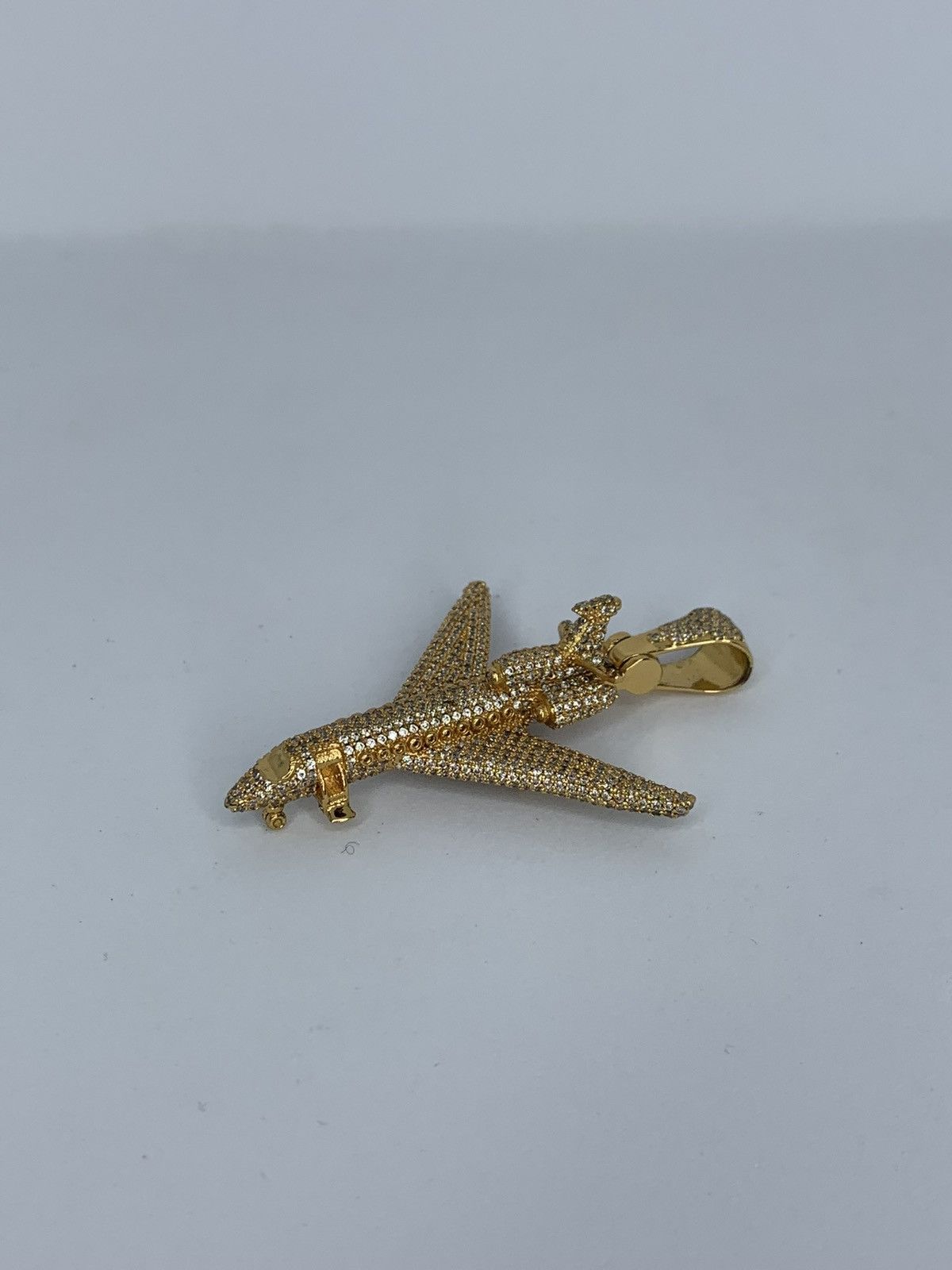 Designer Gold Private Jet Pendant with Crystals Size ONE SIZE - 2 Thumbnail