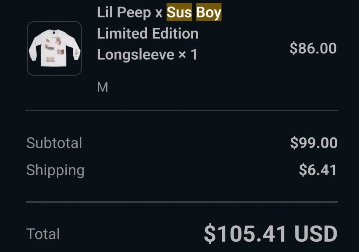 Lil Peep Lil Peep x Sus Boy tattoos Size US M / EU 48-50 / 2 - 4 Thumbnail