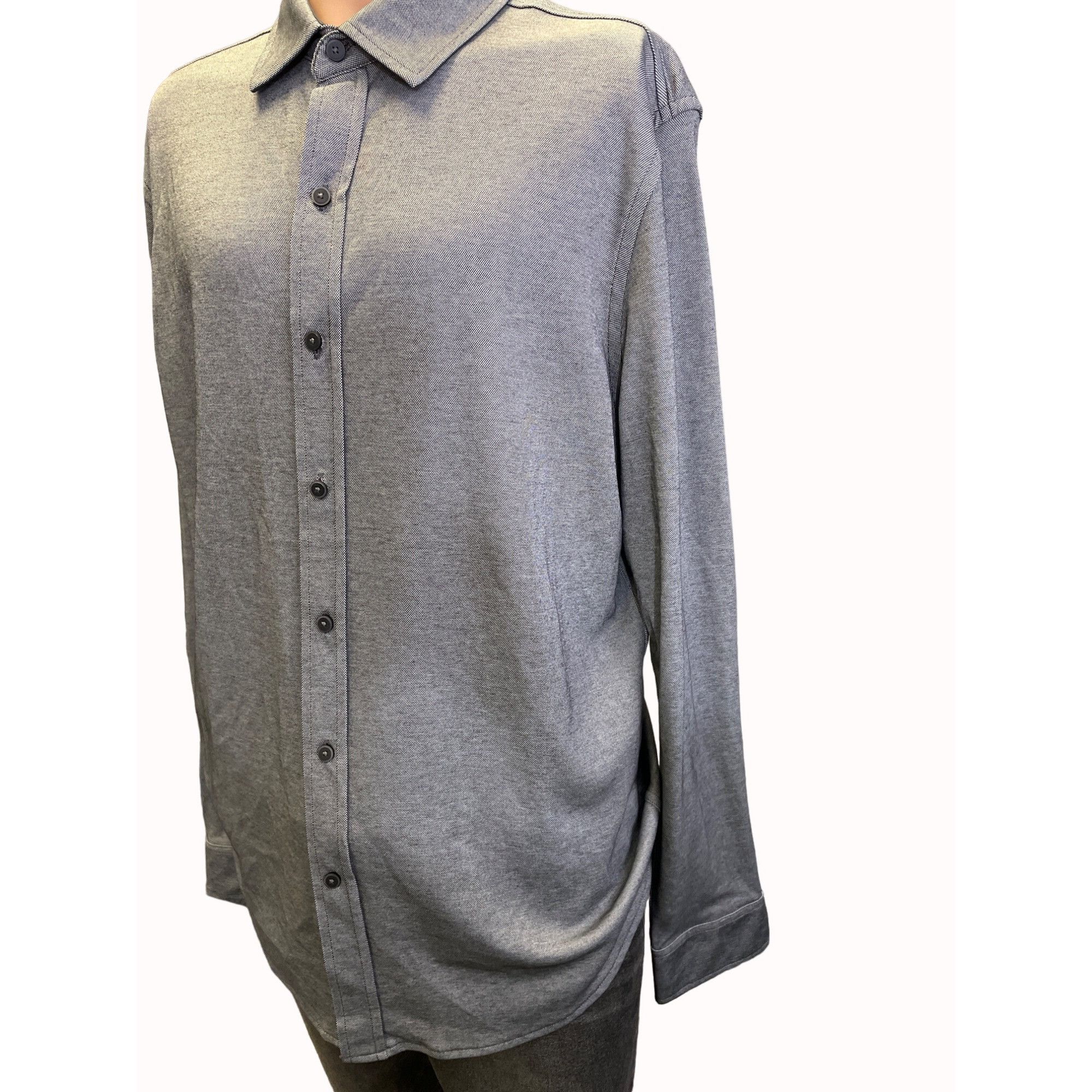 Alfani Alfani Mens Gray Long Sleeve Button up Shirt L SKU 6627 Size US L / EU 52-54 / 3 - 3 Thumbnail