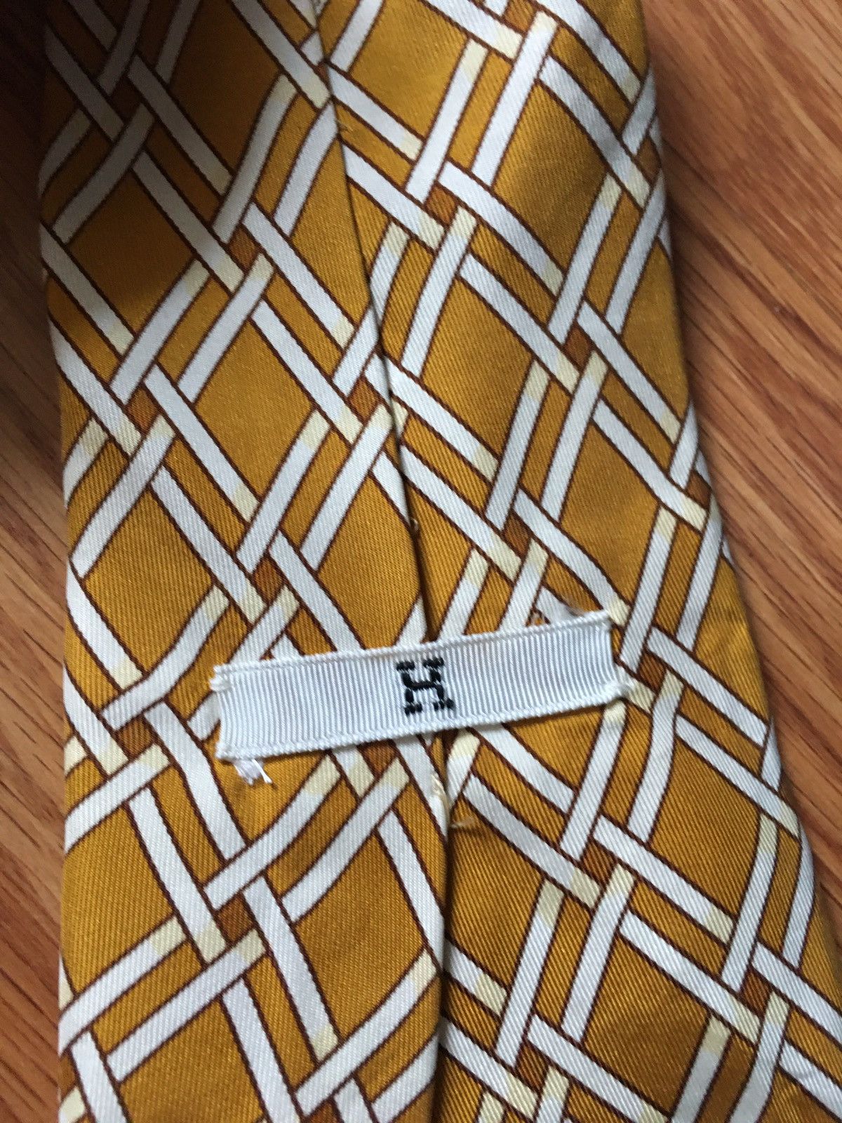 Hermes HERMES Paris Vintage Rhombus Pattern 363 EA Silk Mens Tie Size ONE SIZE - 4 Thumbnail