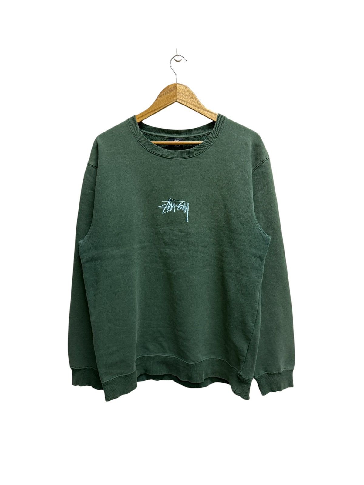 Stussy Stussy Emdroidery Center Logo Distressed Sweatshirt Size US XL / EU 56 / 4 - 1 Thumbnail