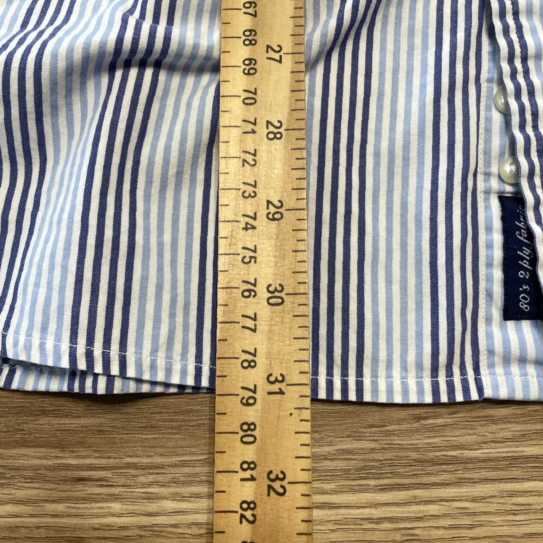 Tommy Hilfiger Tommy Hilfiger Men's XL Button-Up Shirt Blue Striped 80's Vintage Cotton Casual Formal Size US XL / EU 56 / 4 - 4 Thumbnail