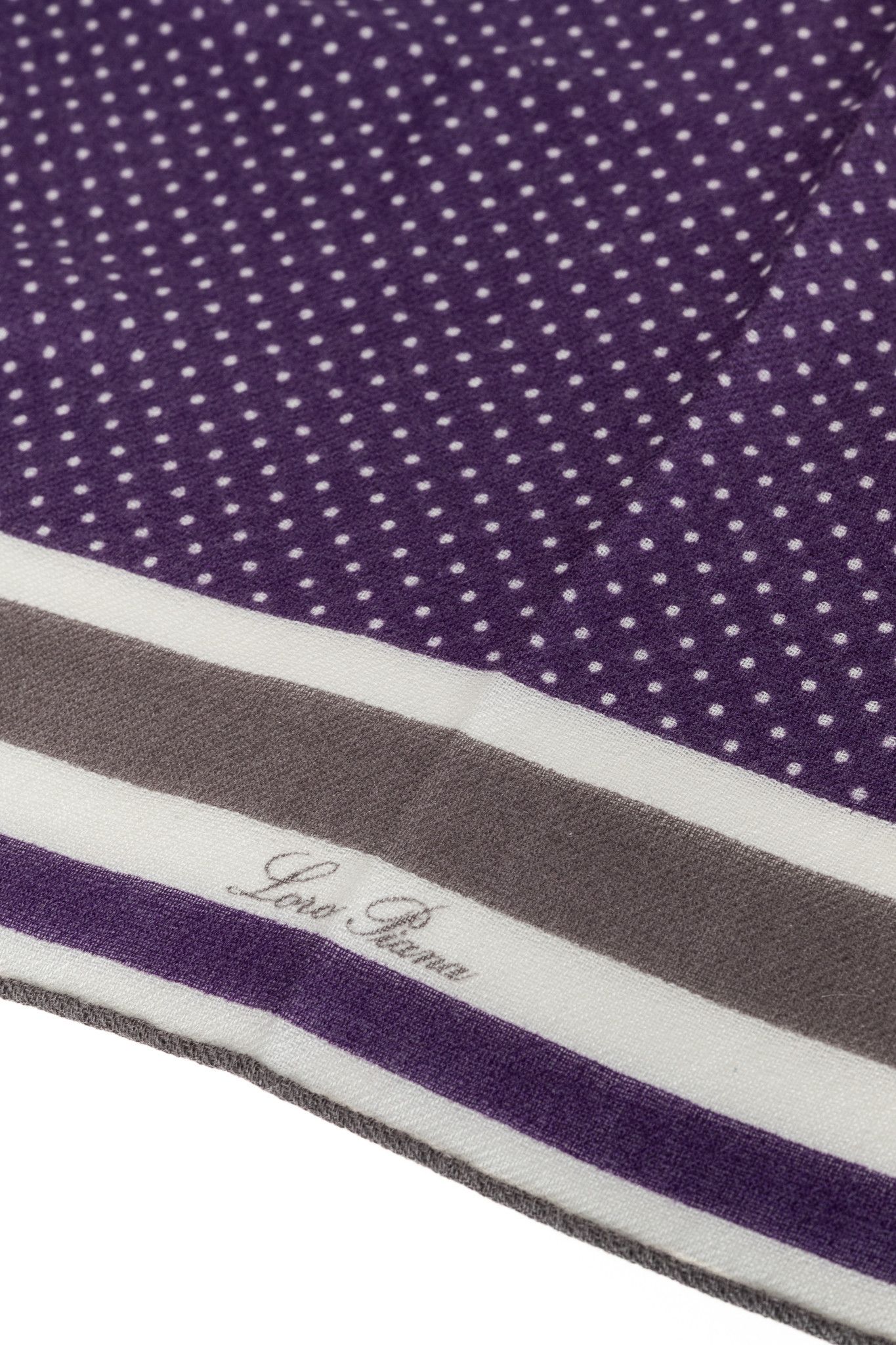Loro Piana Loro Piana Polka-Dot Cashmere & Silk Bordered Square Scarf Size ONE SIZE - 3 Thumbnail