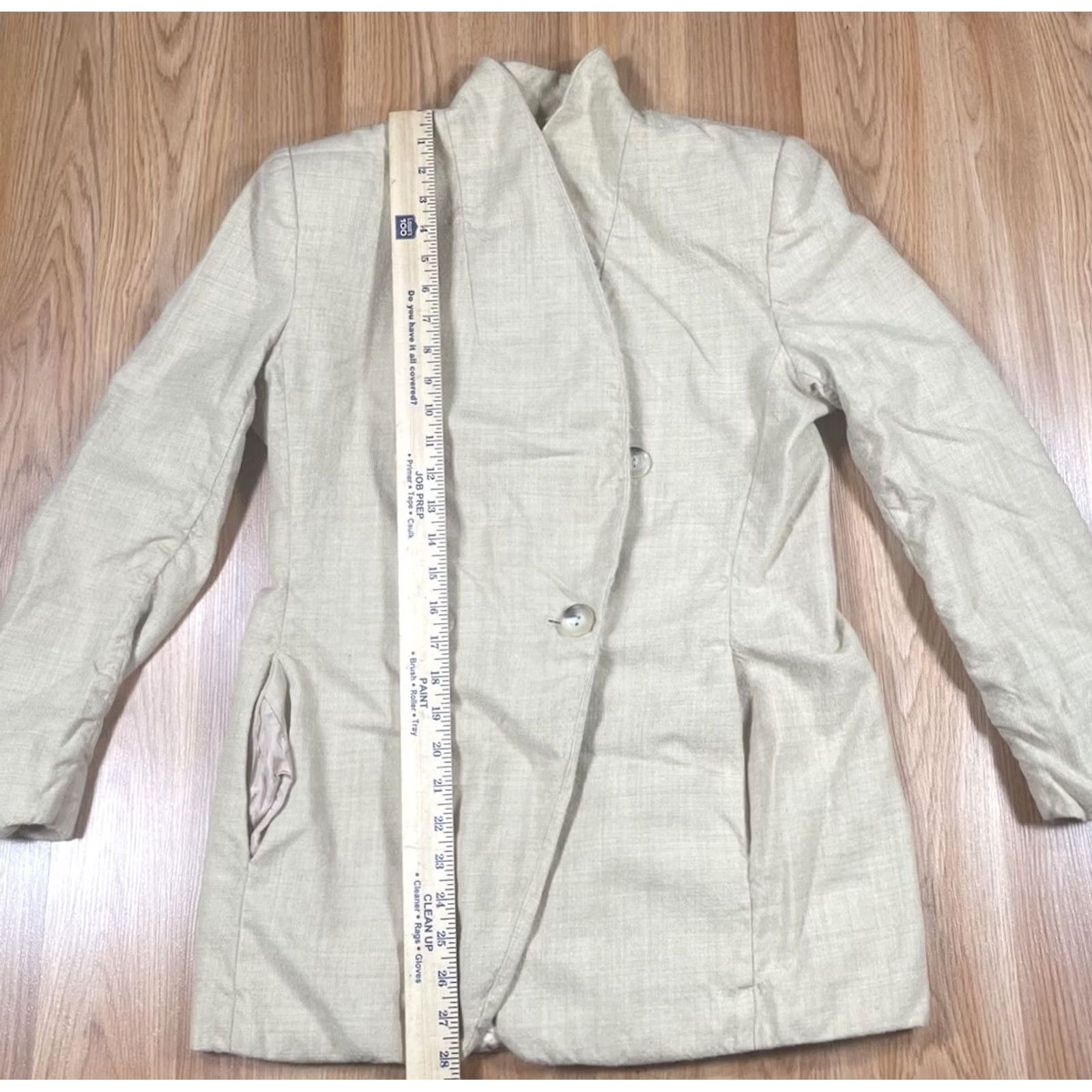 Jones New York Jones New York Blazer Womens 10 Beige 100% Wool Lined Double Breasted Jacket Blazer Womens 10 Beige Wool Lined Double Breasted Size L / US 10 / IT 46 - 3 Thumbnail