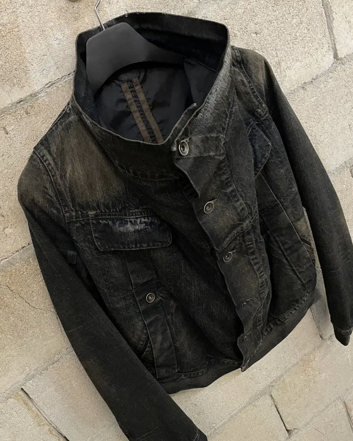 Rick Owens Drkshdw Rick Owens DRKSHDW High Neck Denim Jacket Size US XS / EU 42 / 0 - 4 Thumbnail