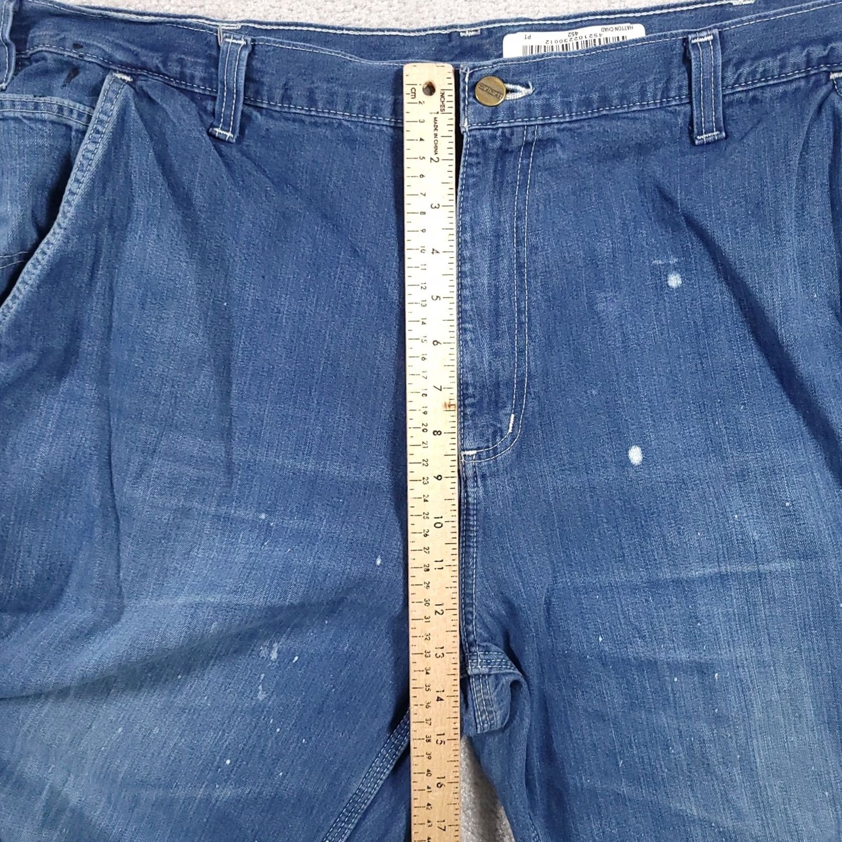 Carhartt VINTAGE Carhartt Denim Jeans Carpenter Dungaree Fit Blue Mens 42x34 Workwear Paint Flaws Size US 42 / EU 58 - 7 Thumbnail