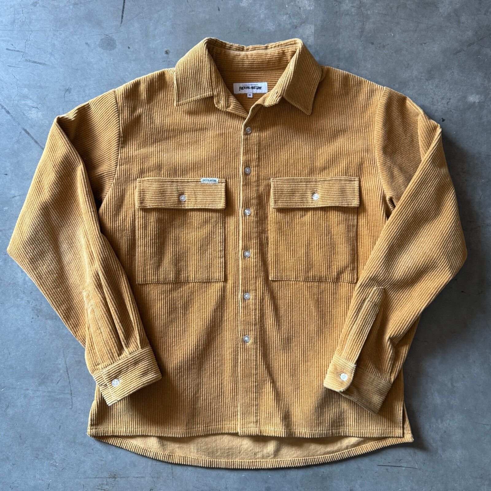 Fucking Awesome Fucking Awesome Corduroy Overshirt FA Medium Brown Button Up Size US M / EU 48-50 / 2 - 1 Thumbnail