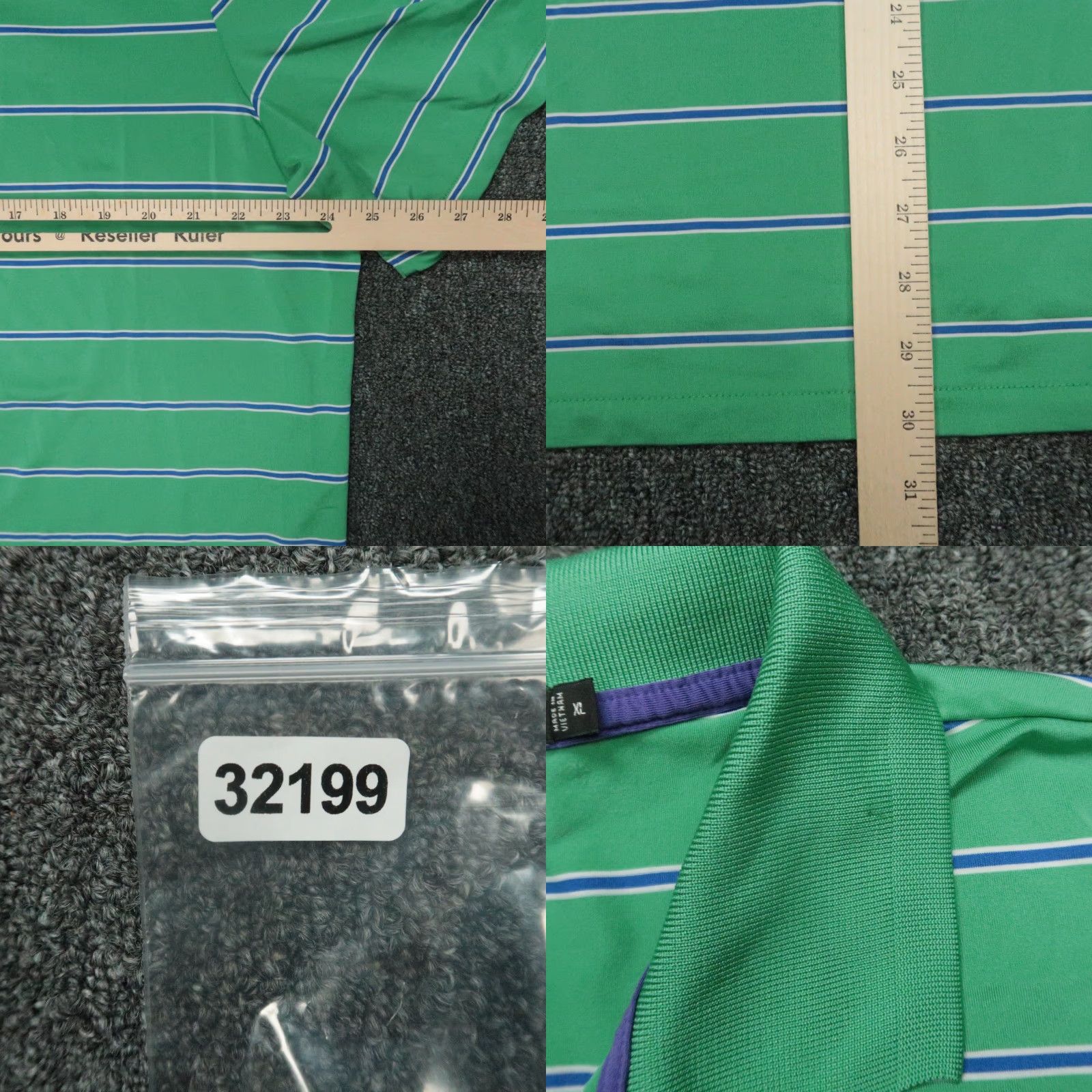 RLX Ralph Lauren RLX Ralph Lauren Shirt Men XL Green Striped Polo Short Sleeve Collared Golf Performance XL Size US XL / EU 56 / 4 - 8 Thumbnail