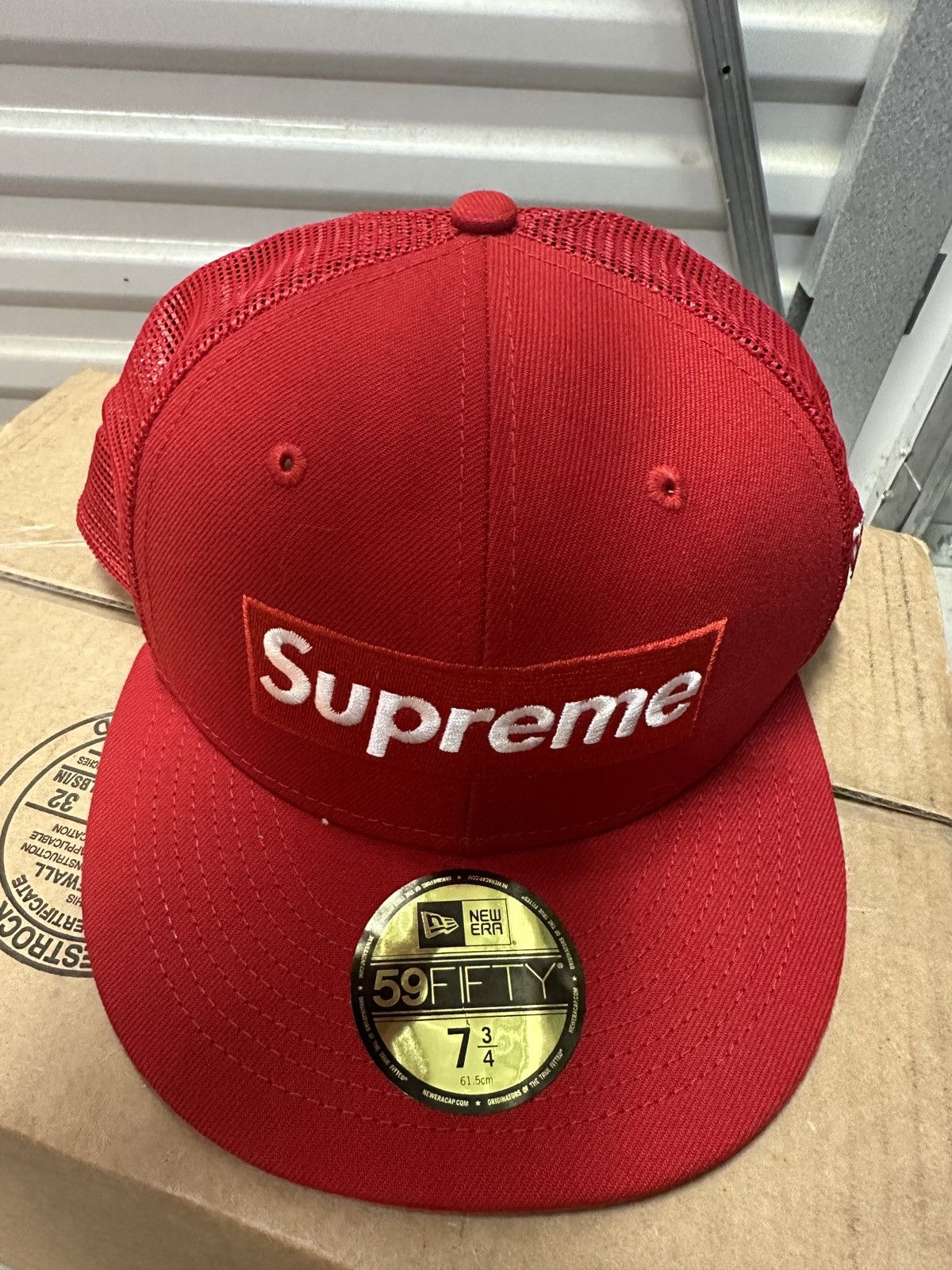Supreme Supreme Red Mesh New Era Cap Hat 7 1/2 Size ONE SIZE - 2 Thumbnail