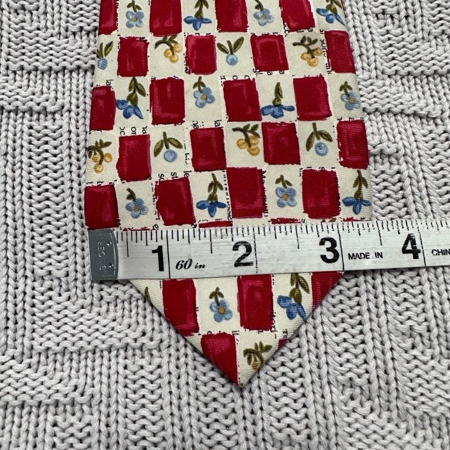 Bullock & Jones Vintage Bullock & Jones red floral silk tie Size ONE SIZE - 5 Thumbnail