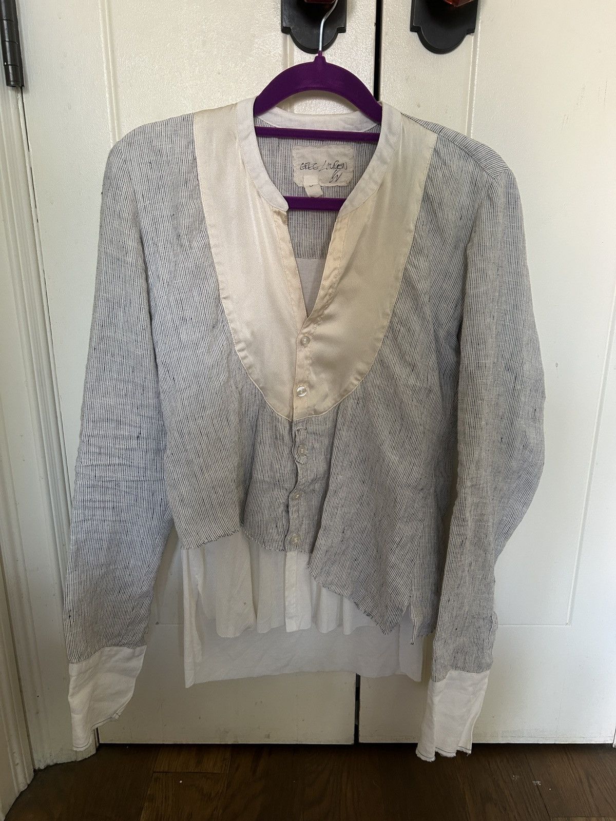 Greg Lauren Greg Lauren Button Up Deconstructed Blouse Size US S / EU 44-46 / 1 - 1 Thumbnail