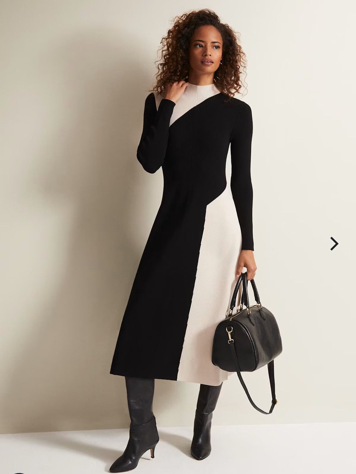 Designer Luxury Phase-Eight Julie Knitted Colourblock Midaxi Dress Size M / US 6-8 / IT 42-44 - 1 Thumbnail