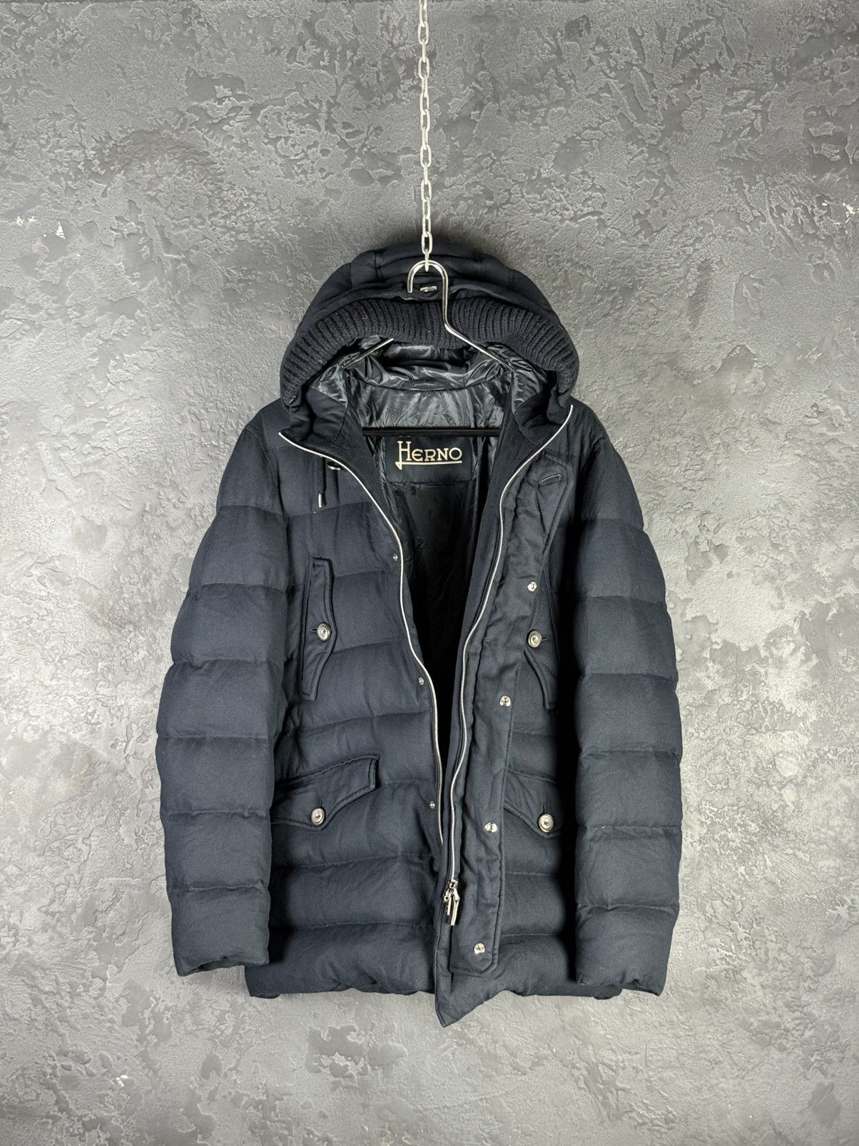 Herno HERNO Norfolk Men's Down Jacket Navy Blue Size 50 Size US M / EU 48-50 / 2 - 9 Thumbnail