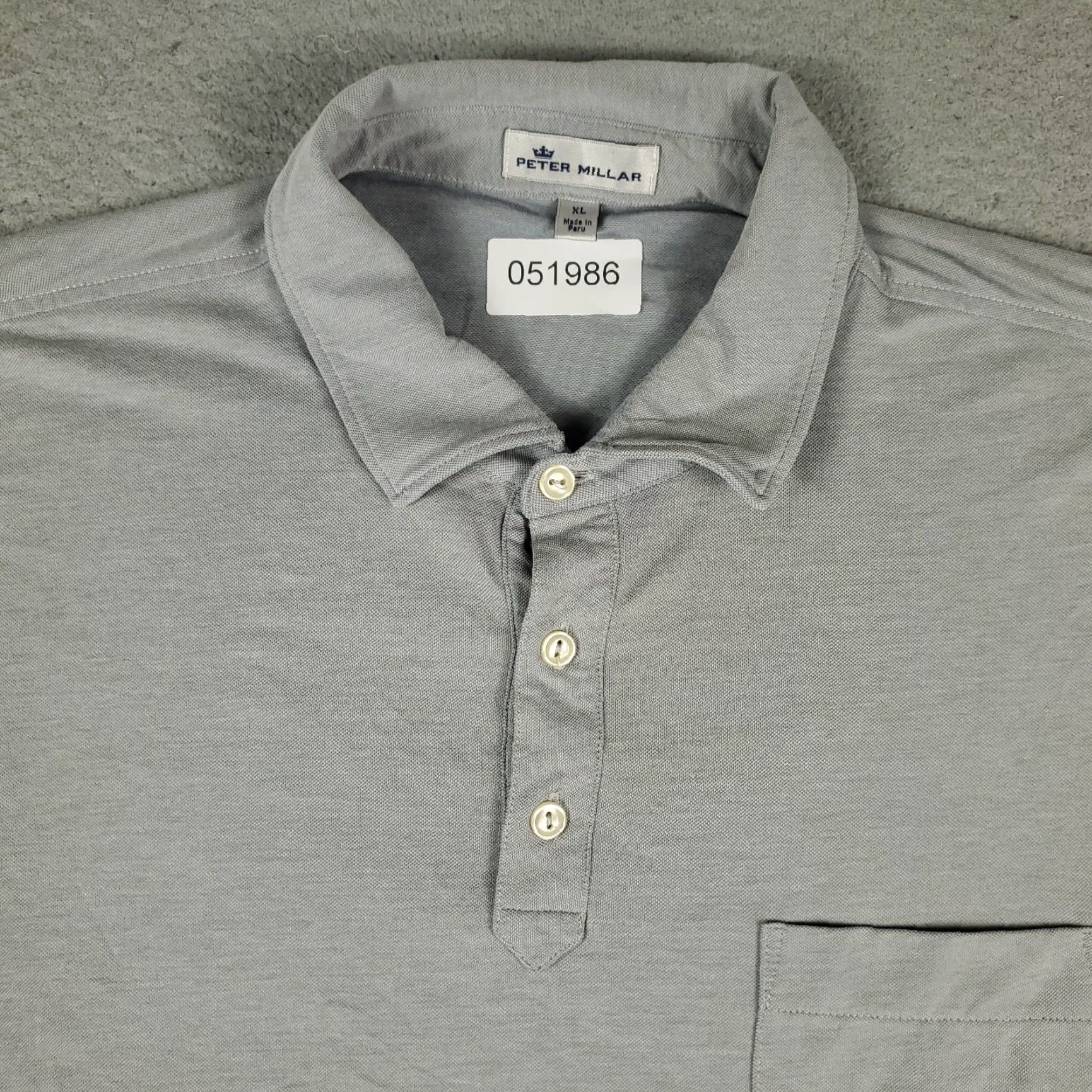 Peter Millar Peter Millar Golf Polo Shirt Men's XL Gray Cotton Short Sleeve Classic Activewear Size US XL / EU 56 / 4 - 2 Thumbnail