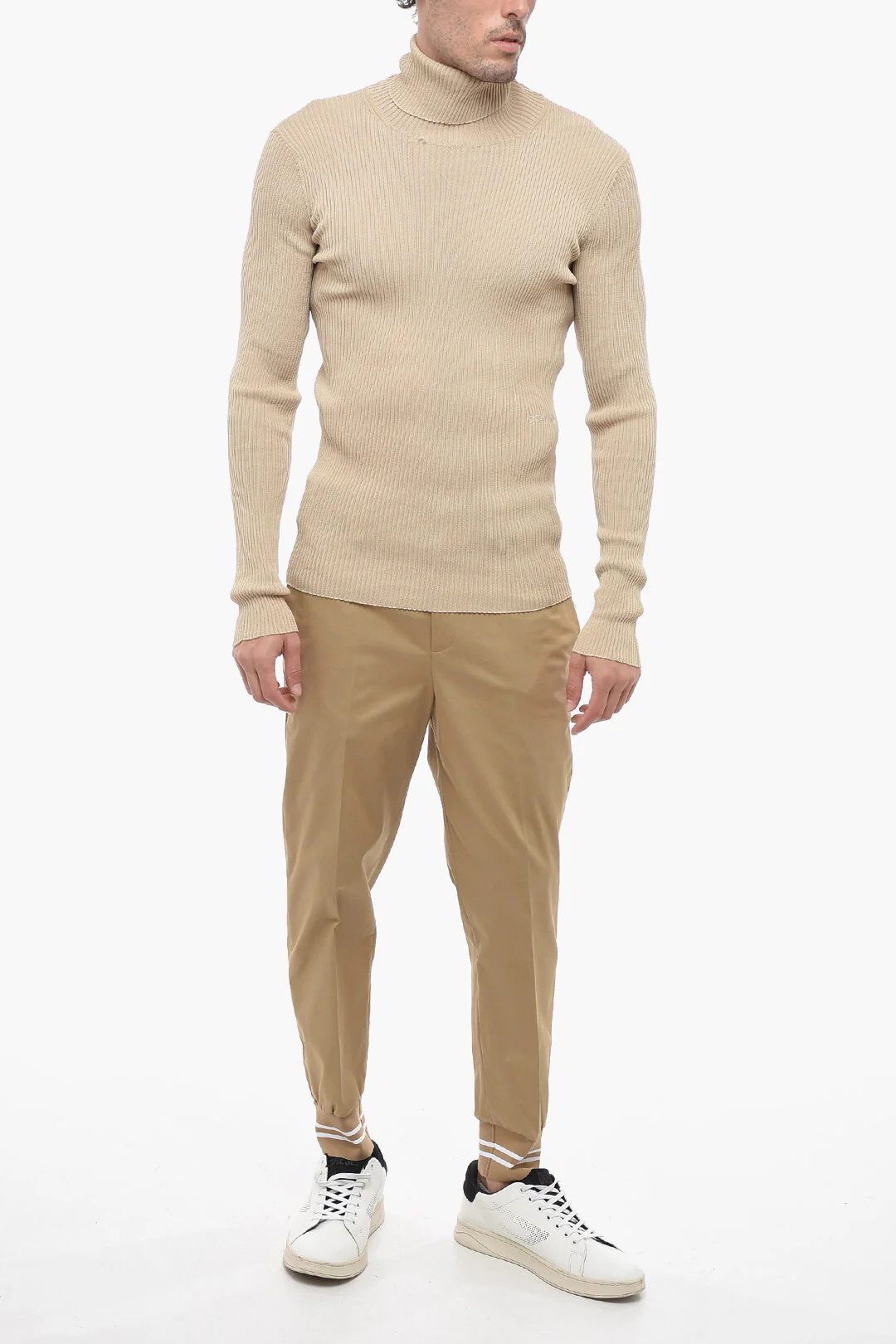 Off-White og1mm0526 Turtleneck Sweater in Beige Size US L / EU 52-54 / 3 - 4 Thumbnail