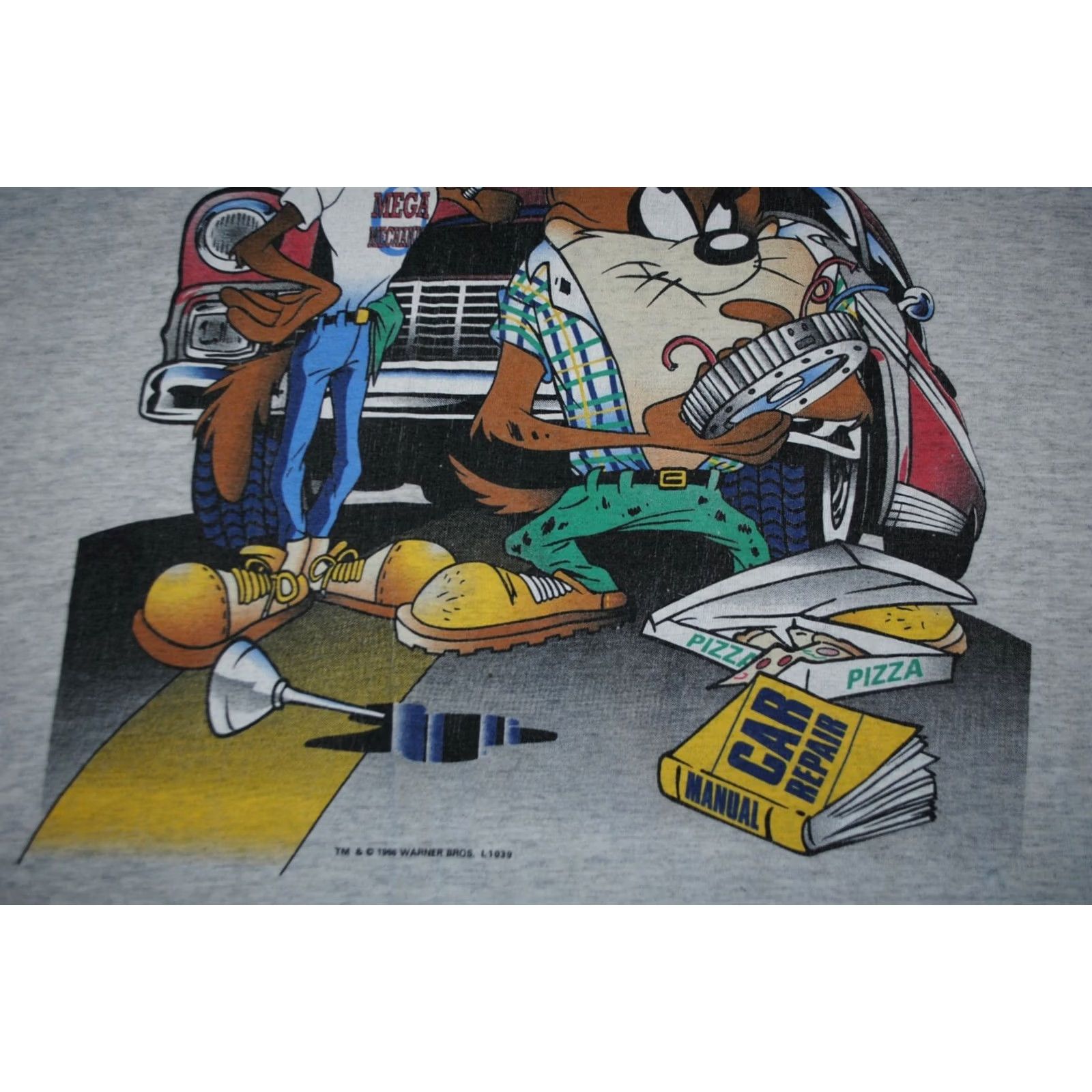 Vintage VINTAGE LOONEY TUNES WARNER BROS. HOT RODS MECHANICS COTTON SIZE MENS XL T-SHIRT gray 1996 Size US XL / EU 56 / 4 - 3 Thumbnail