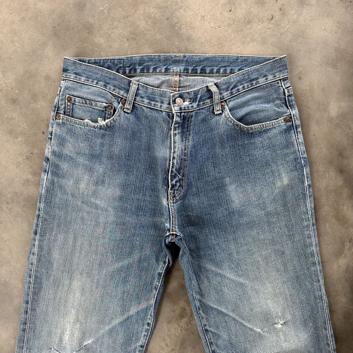 Japanese Brand Vintage Japanese Distressed Faded Denim Jean Pant W33 Size US 33 - 3 Thumbnail
