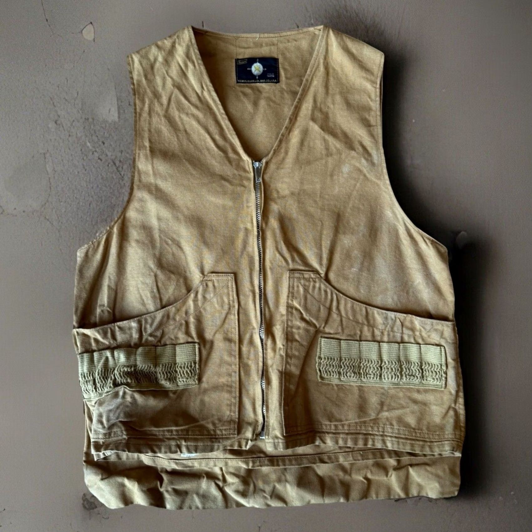 Sears VINTAGE Sears Field Tested Vest Small Khaki 80s Outdoors Hunting Workwear Vest Men S Khaki USA Western Armor? Size US S / EU 44-46 / 1 - 2 Thumbnail
