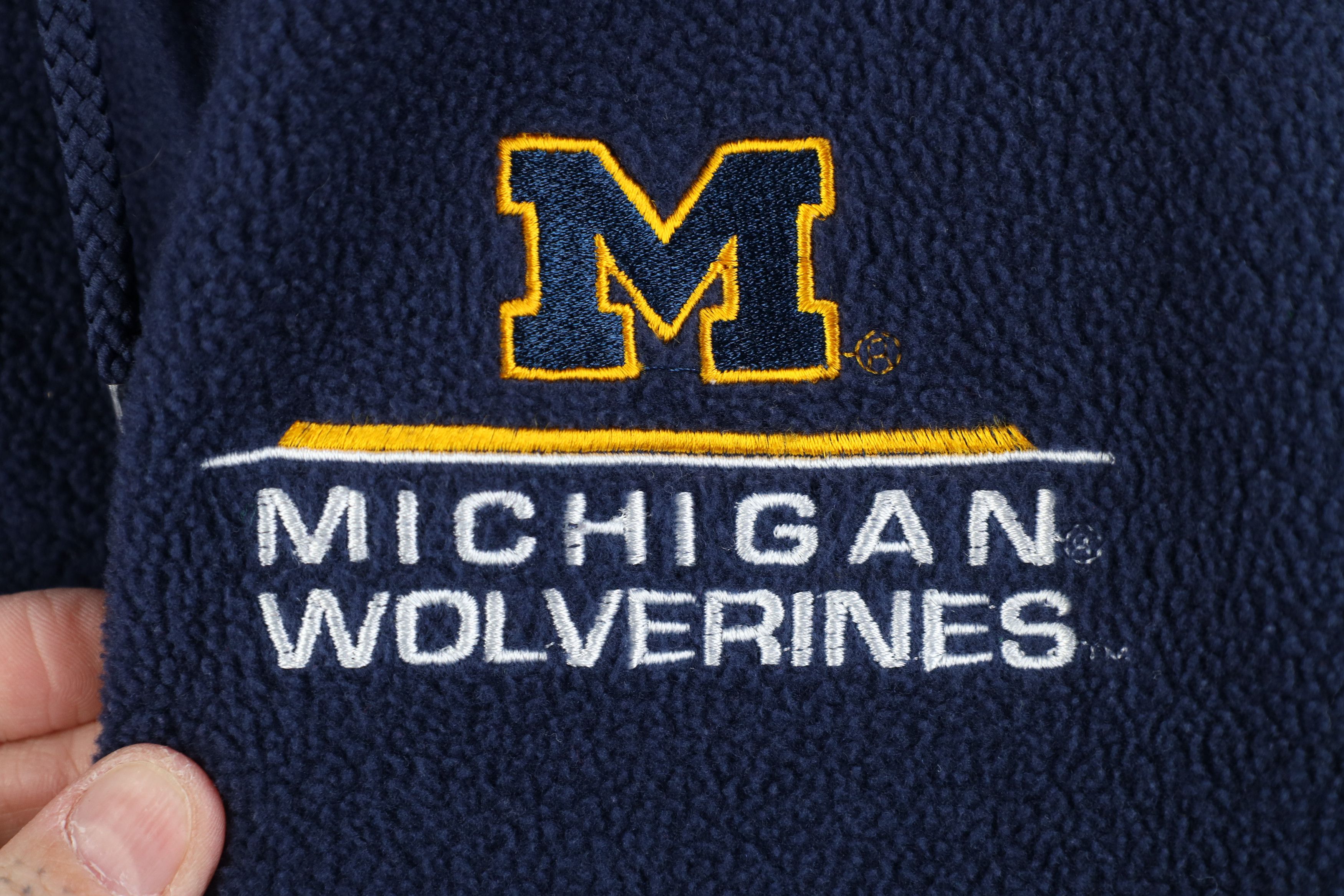 Vintage Vintage 90s University of Michigan Full Zip Hoodie Blue Size US XL / EU 56 / 4 - 4 Thumbnail
