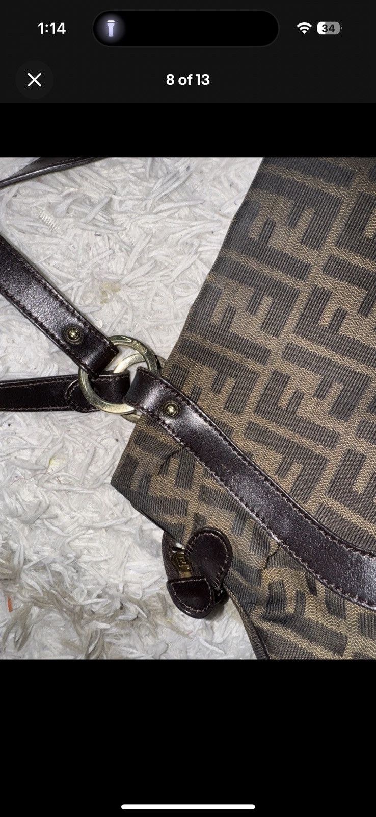 Fendi Fendi Brown Zucca Large Chef Tote Shoulder Bag Size ONE SIZE - 9 Thumbnail