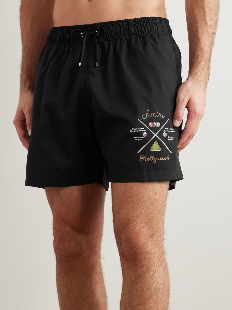 Amiri oc11z0126 Pool Cue Swim Shorts in Black Size US 32 / EU 48 - 2 Thumbnail