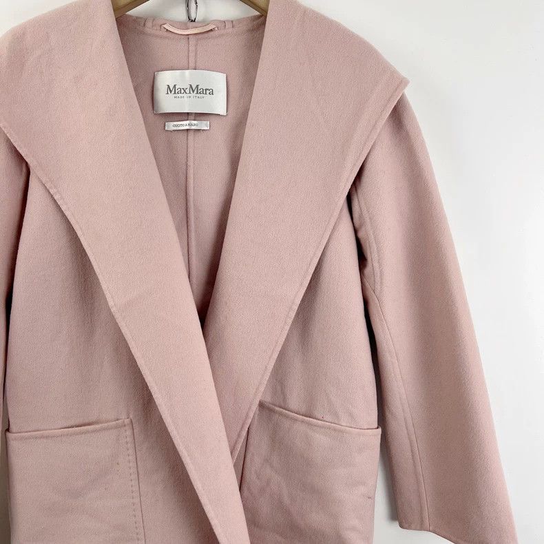 Max Mara Max Mara Pink wool hooded coat Size S / US 4 / IT 40 - 3 Thumbnail