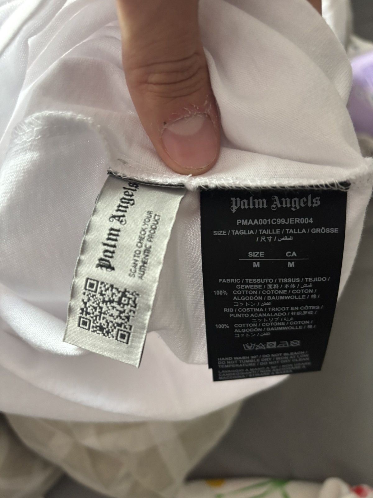 Palm Angels White spray tee Size US M / EU 48-50 / 2 - 7 Thumbnail