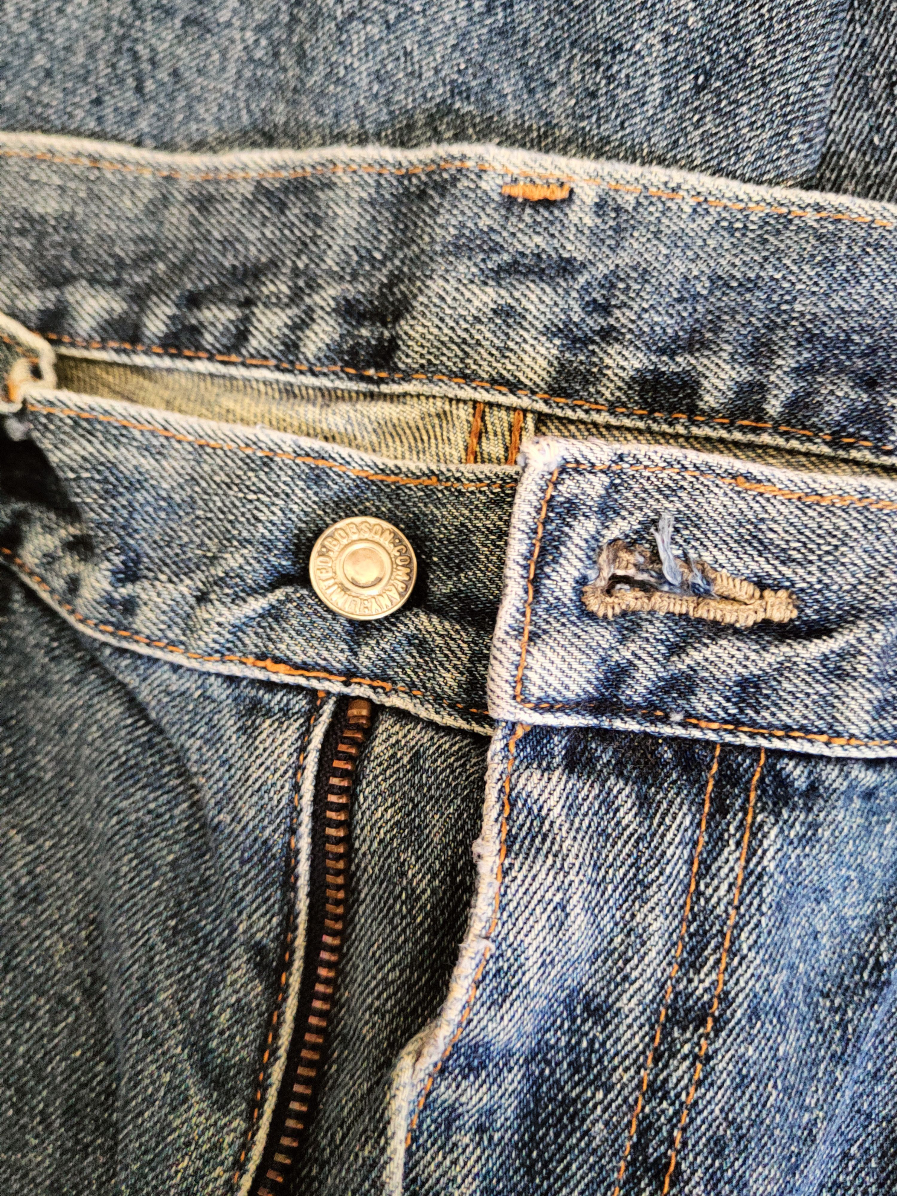 Japanese Brand Bobson Blue Distressed Ripped Jeans #S2886 Size US 33 - 17 Thumbnail