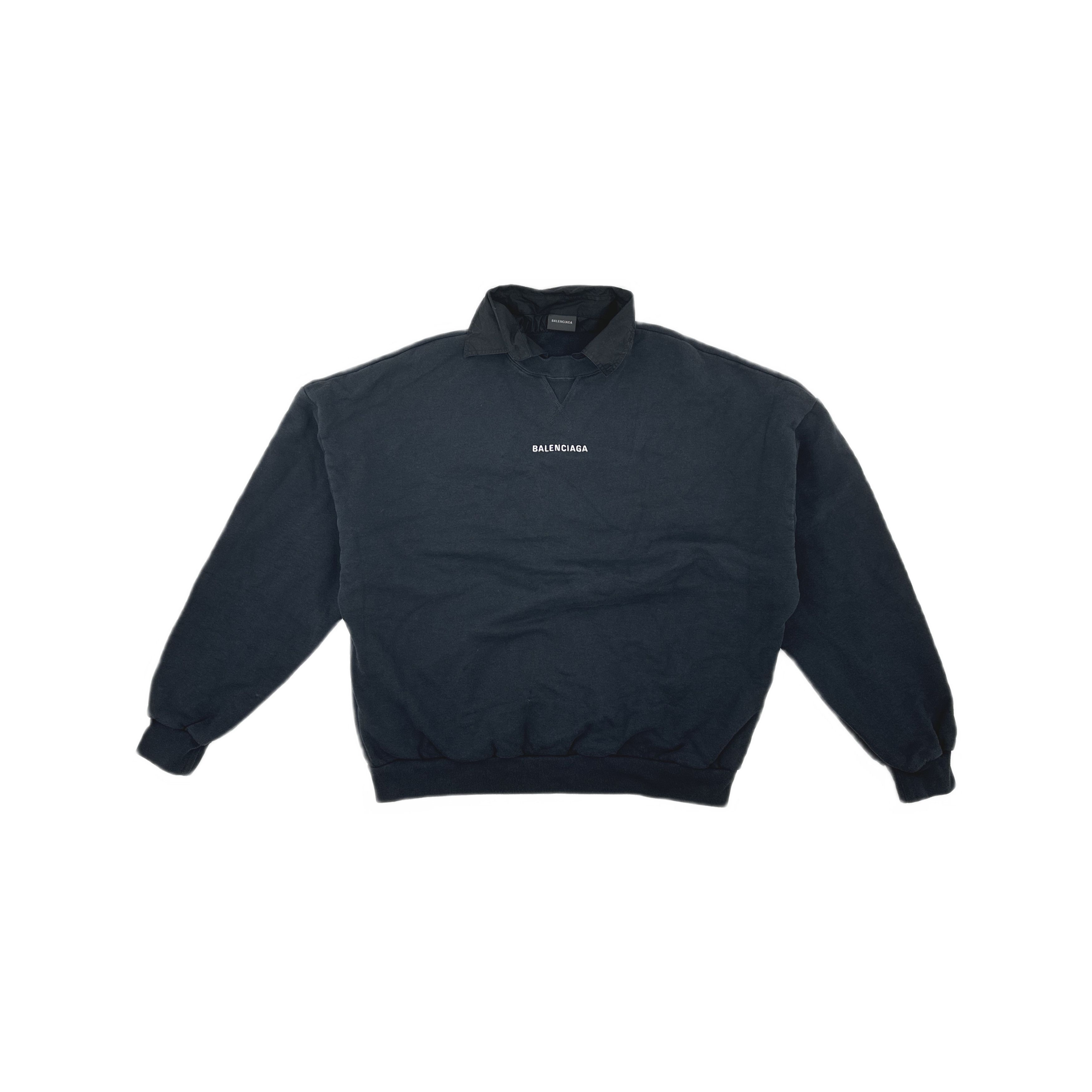 Balenciaga Balenciaga Collared Logo Sweatshirt Size M Size US M / EU 48-50 / 2 - 1 Thumbnail